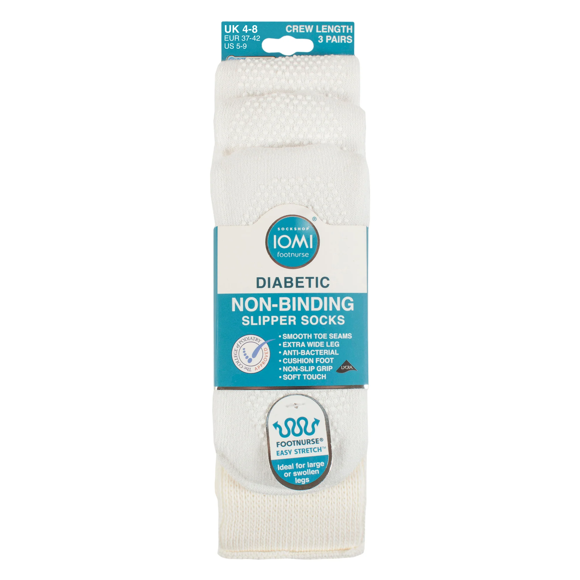 3 Pairs Diabetic Socks with Grips | Extra Wide Non Slip Slipper Socks - Image 5