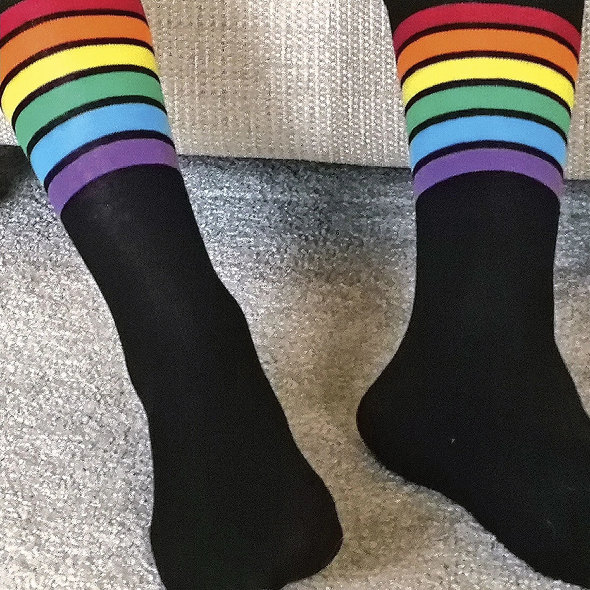 3 Pack Mens & Ladies Bright Patterned Striped Cotton Rainbow Socks - Image 7