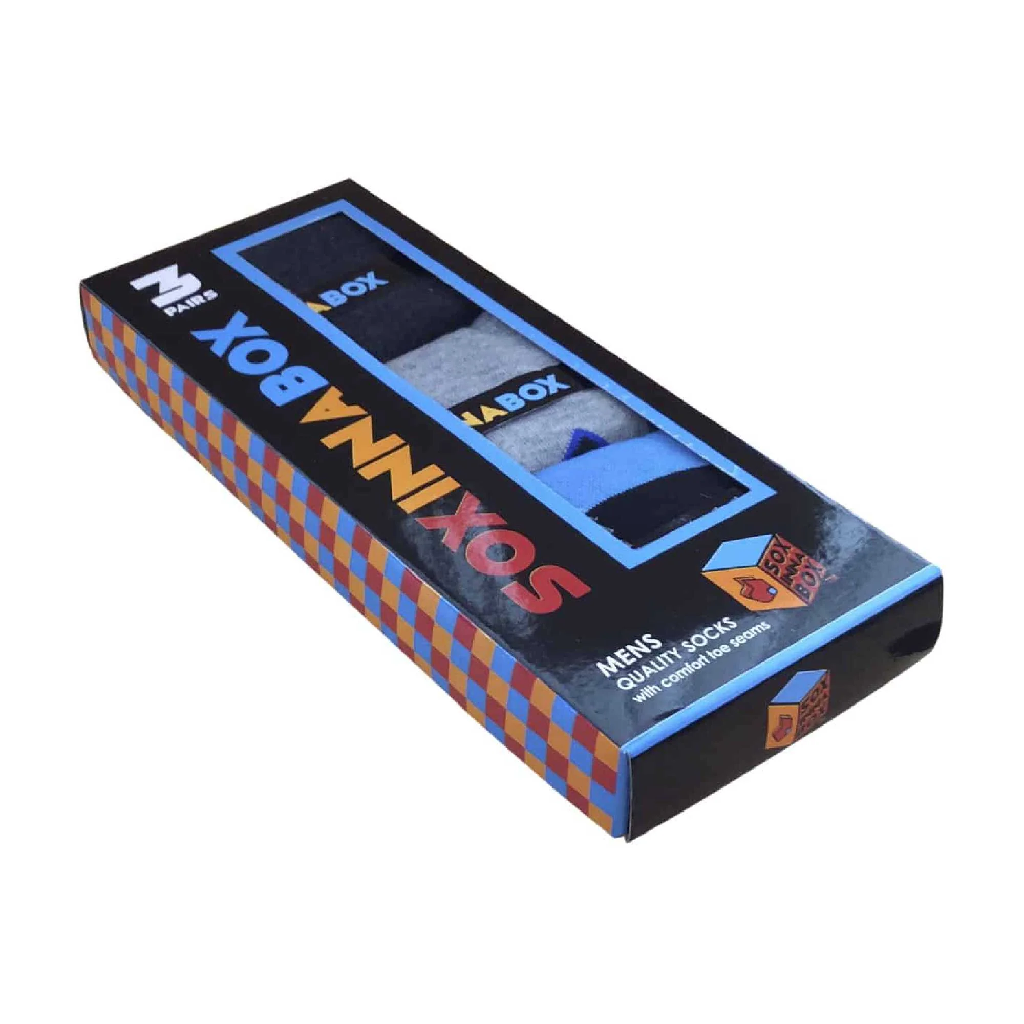 6 Pack Mens Blue Grey Argyle Striped Fashion Dress Socks - Image 10