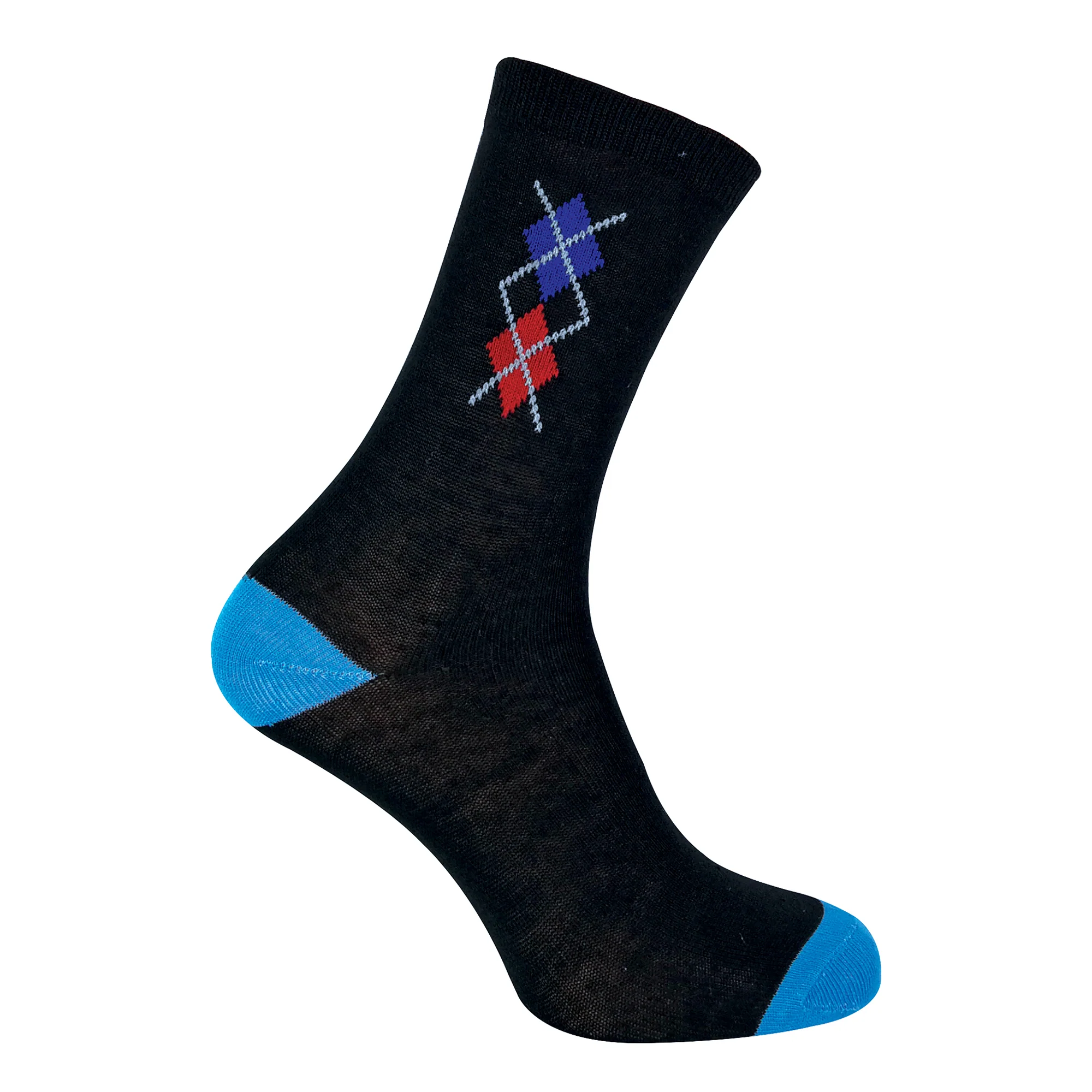 6 Pack Mens Blue Grey Argyle Striped Fashion Dress Socks - Image 15