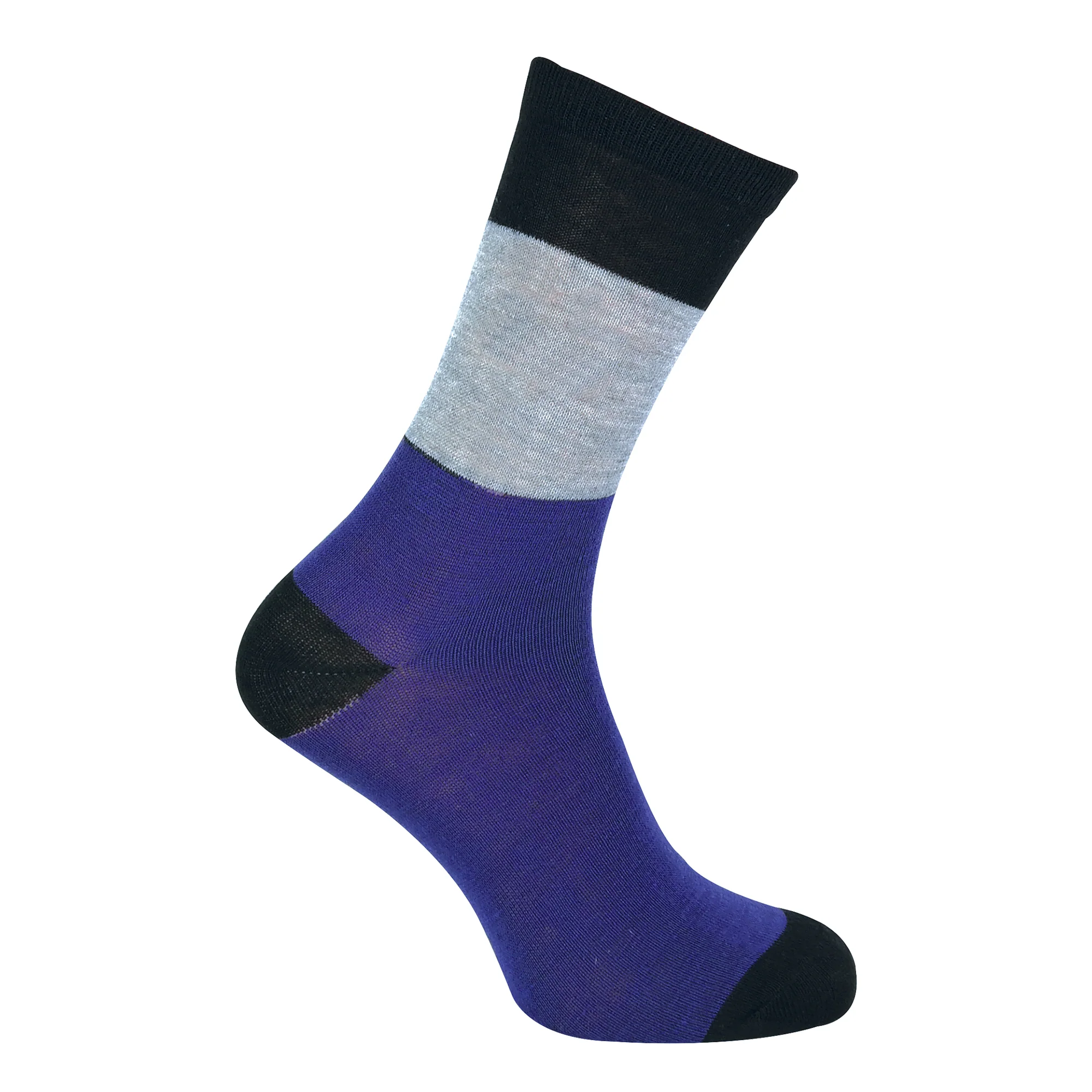 6 Pack Mens Blue Grey Argyle Striped Fashion Dress Socks - Image 4