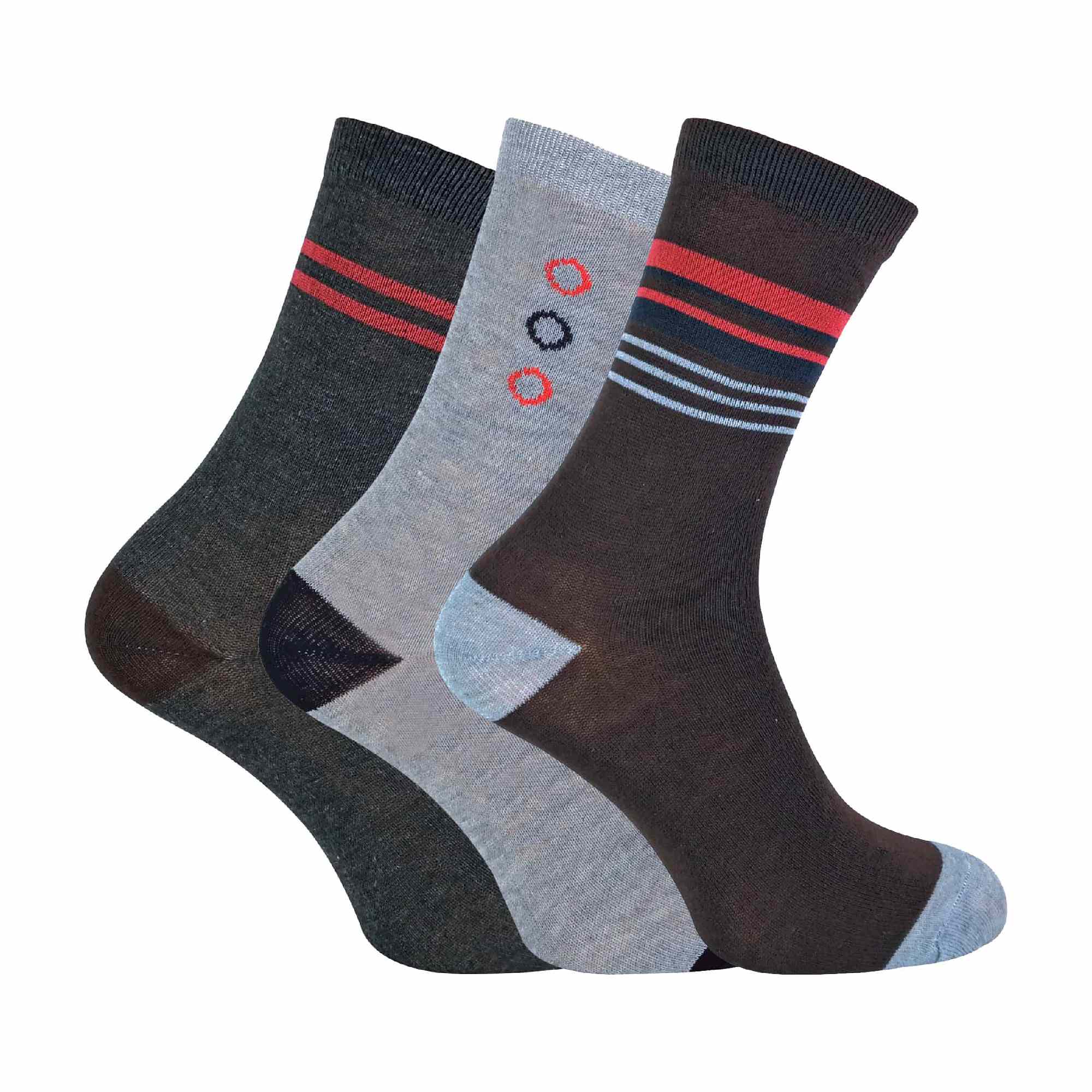 6 Pack Mens Blue Grey Argyle Striped Fashion Dress Socks - Image 5