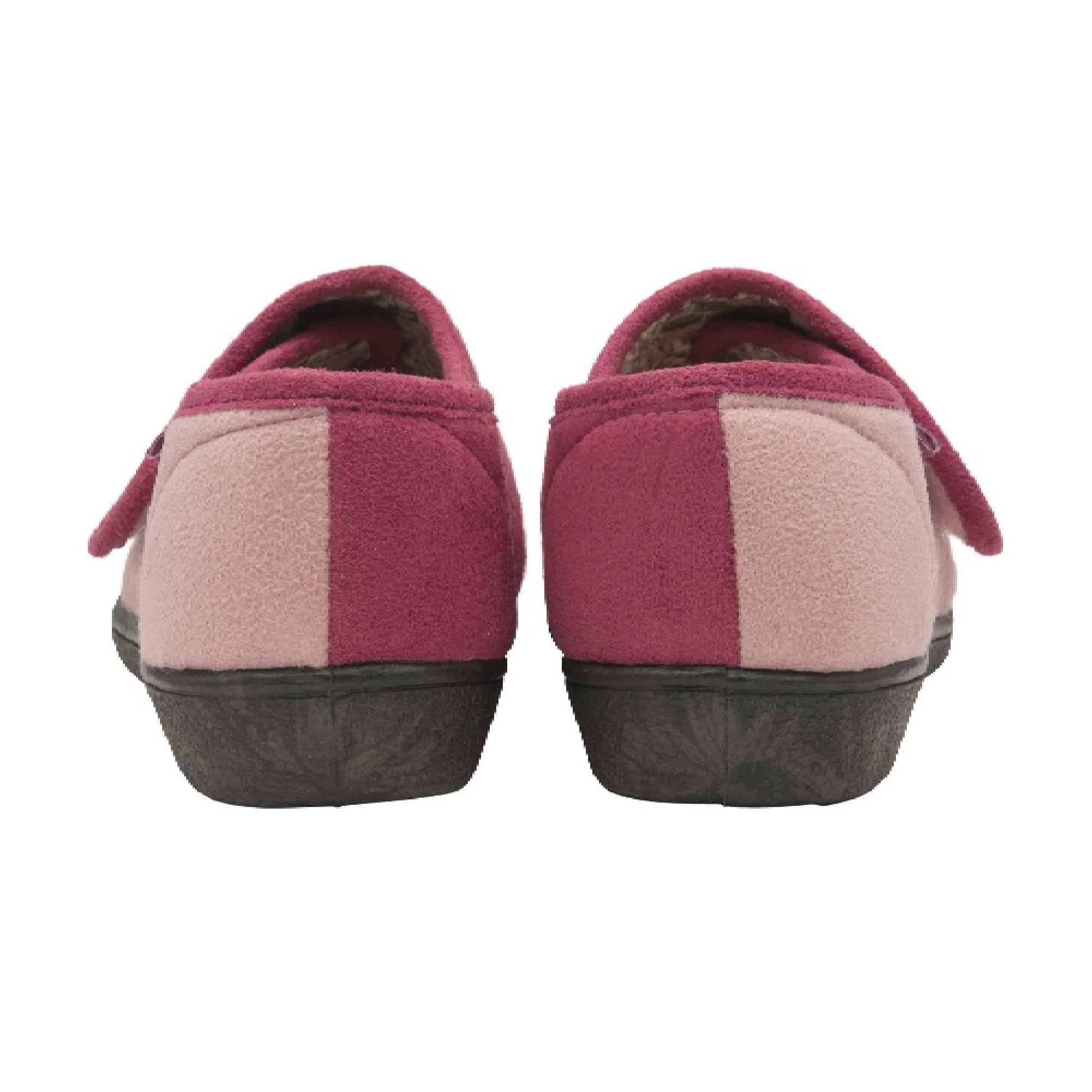 Ladies Adjustable Wide Fit Floral Velcro Slippers (6 Sizes) - Image 6