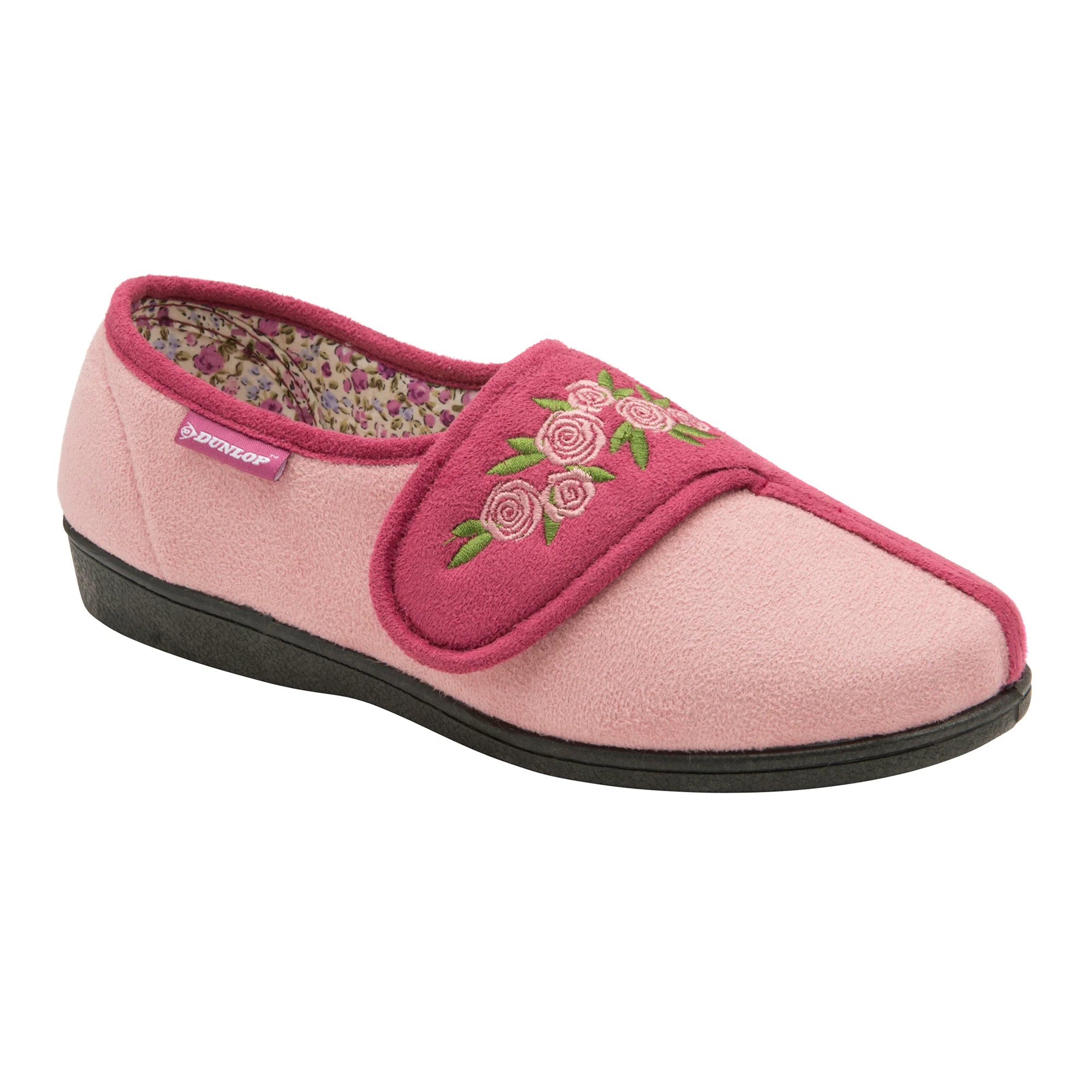 Ladies Adjustable Wide Fit Floral Velcro Slippers (6 Sizes) - Image 8