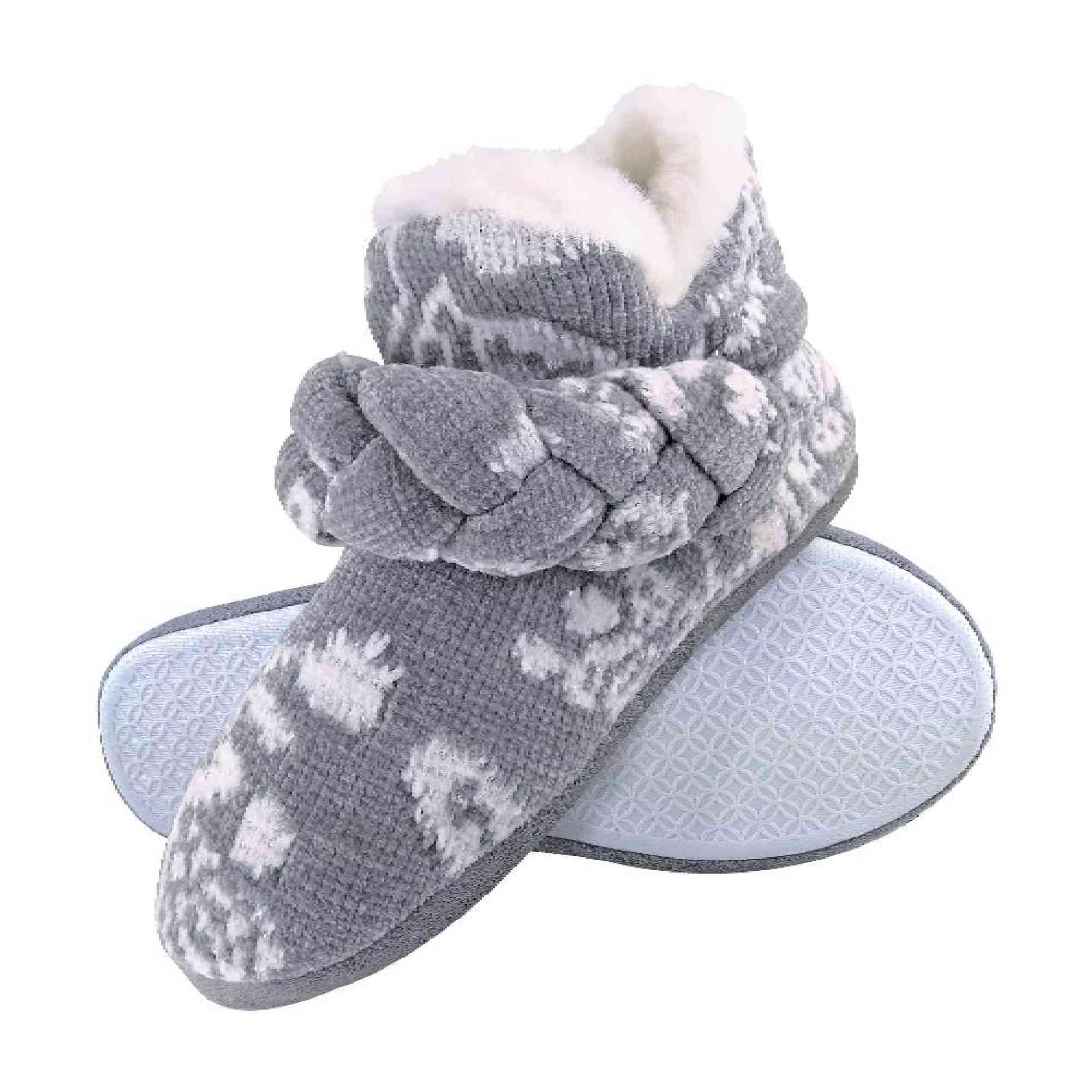 Ladies Knitted Warm Fleece Plush Slipper Boots (6 Sizes) - Image 5