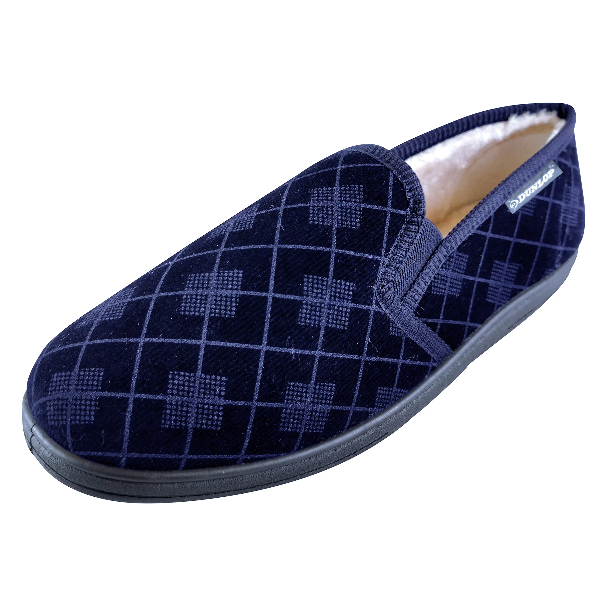 Mens Plush Fur Lined Memory Foam Plaid Checked Slippers (6 Sizes) - Image 12