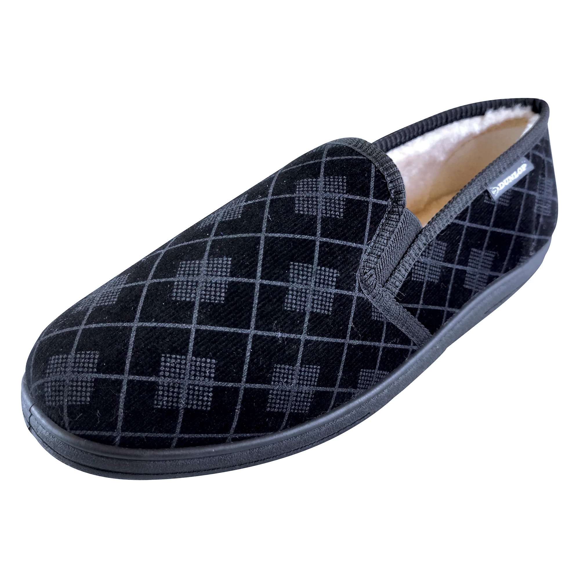 Mens Plush Fur Lined Memory Foam Plaid Checked Slippers (6 Sizes) - Image 4