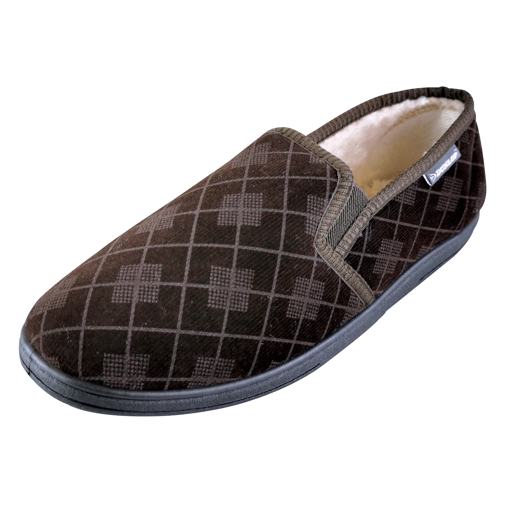 Mens Plush Fur Lined Memory Foam Plaid Checked Slippers (6 Sizes) - Image 8