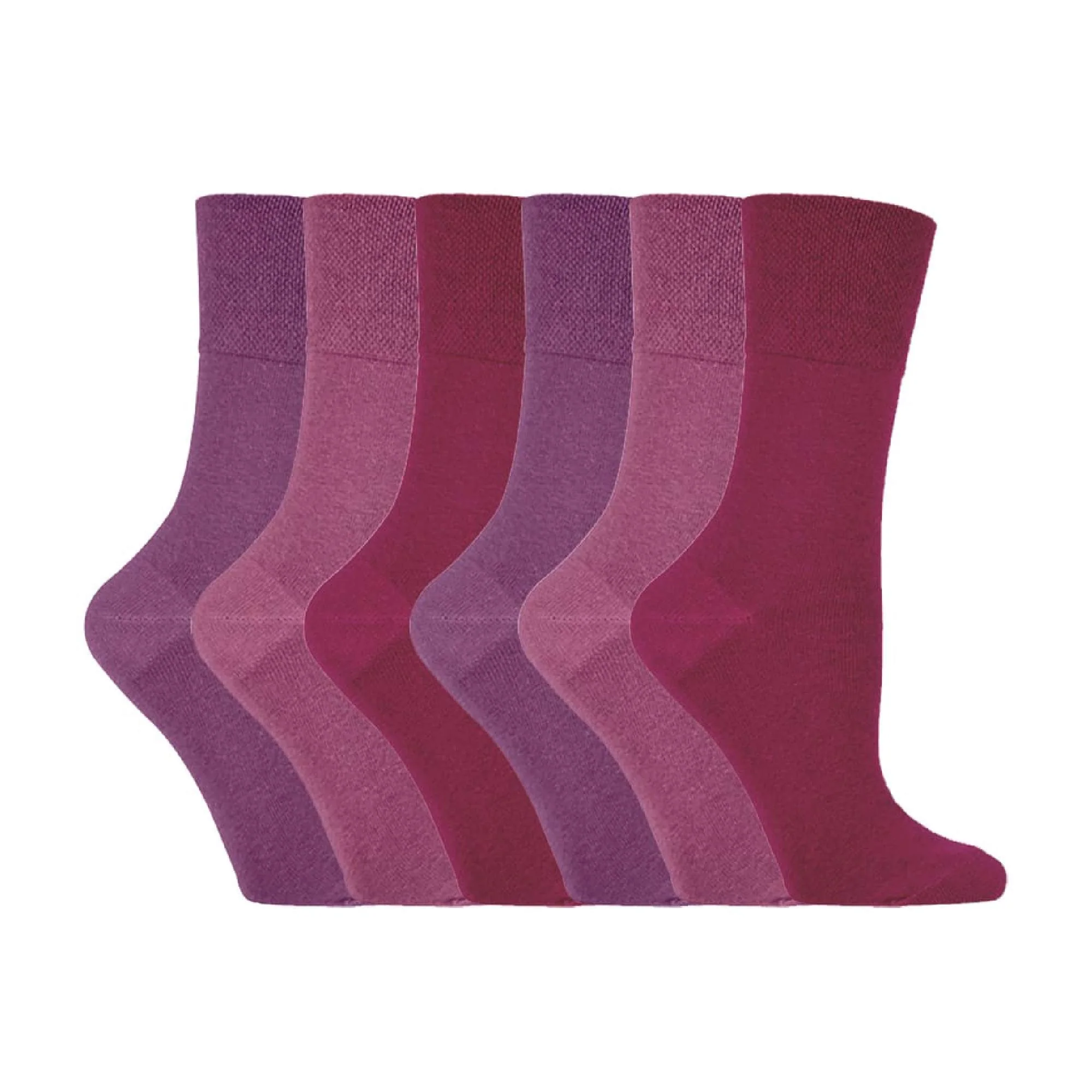 6 Pack Ladies Non Elastic Plain Coloured Cotton Socks - Image 13