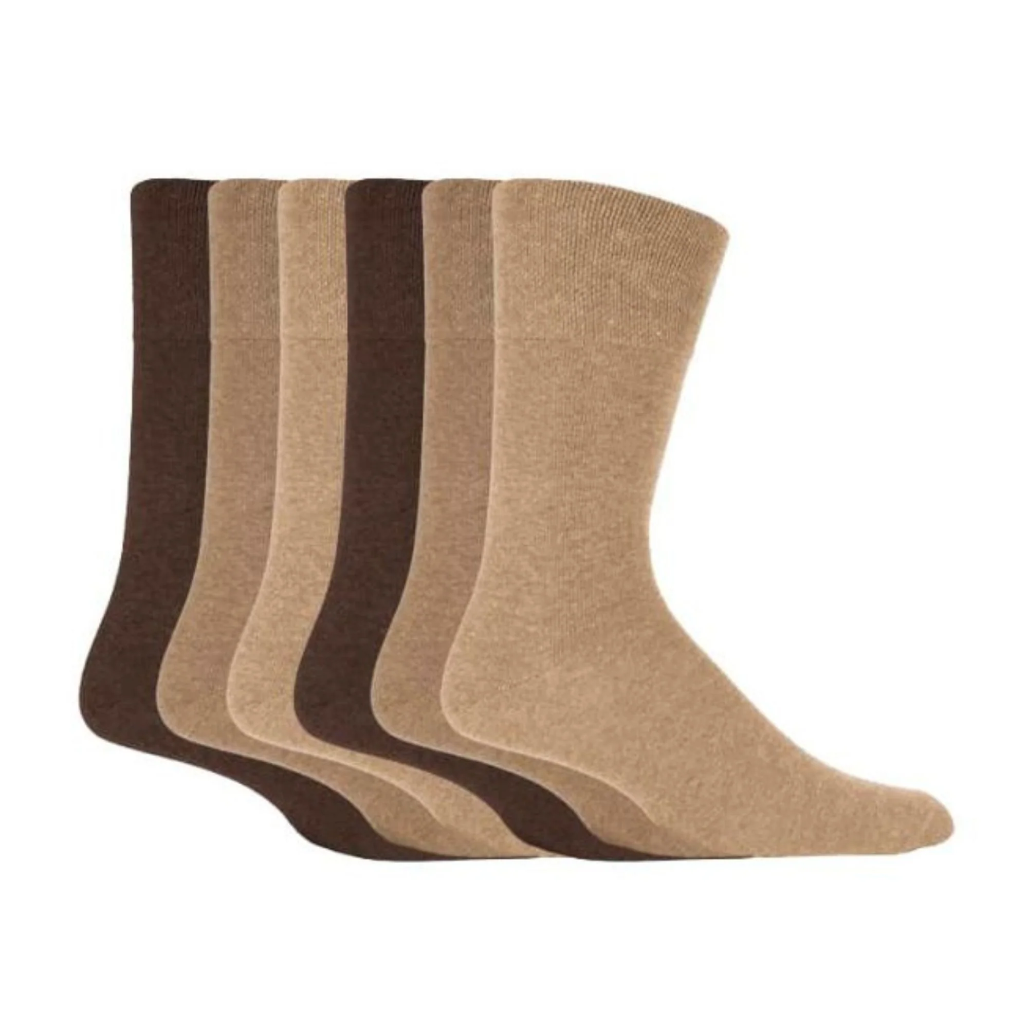 6 Pack Mens Loose Top Plain Coloured Cotton Socks - Image 13