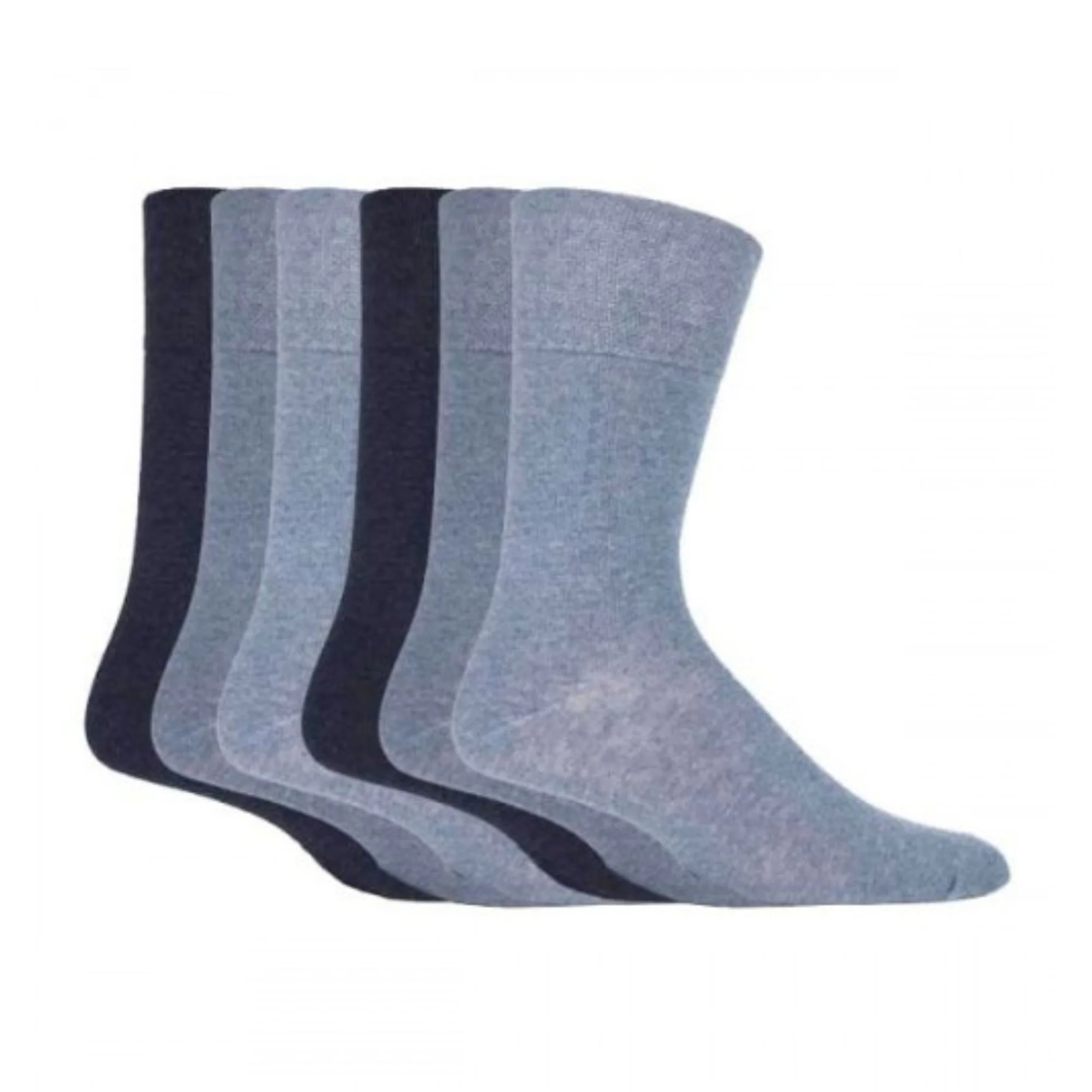 6 Pack Mens Loose Top Plain Coloured Cotton Socks - Image 25