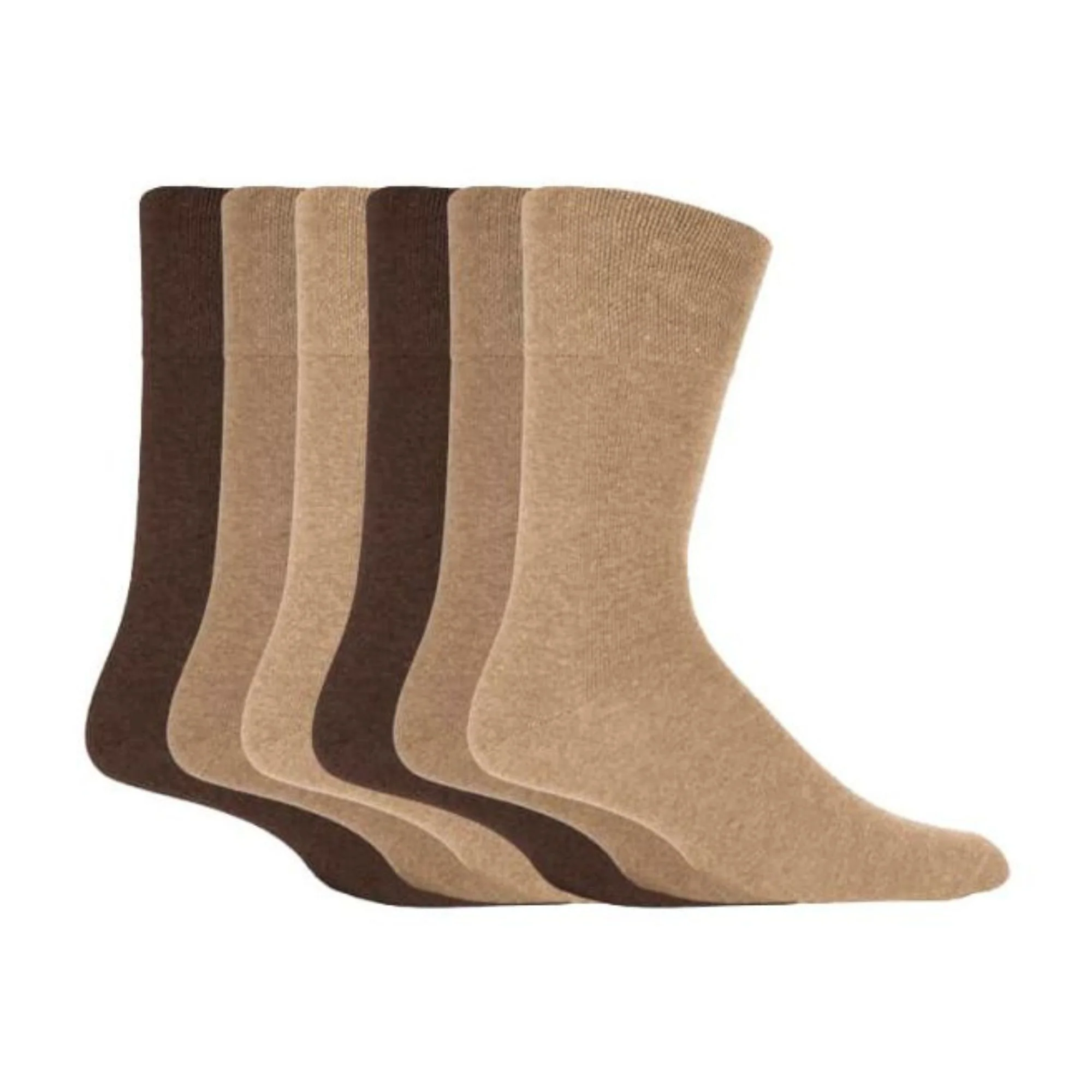 6 Pack Mens Loose Top Plain Coloured Cotton Socks - Image 29