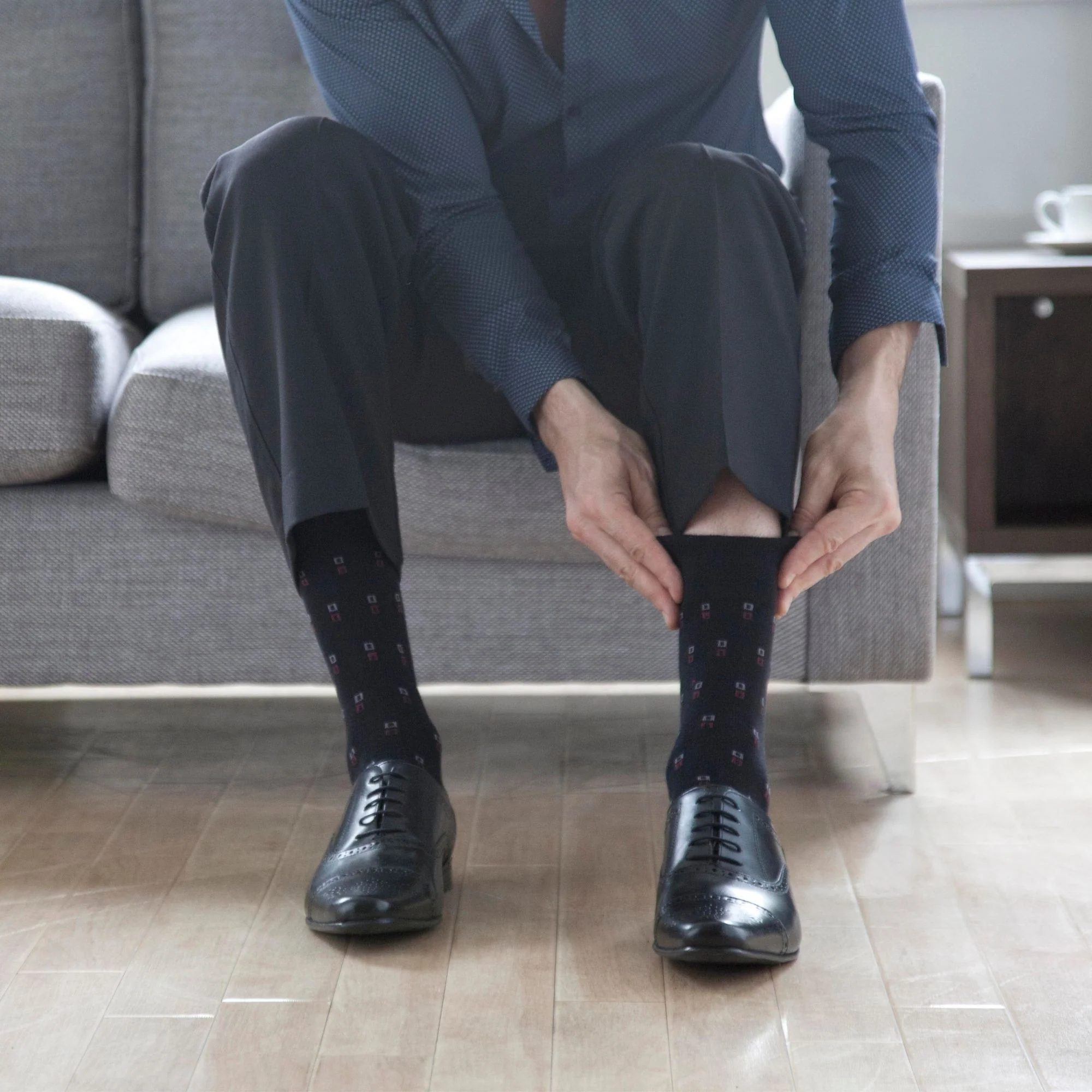 6 Pack Mens Loose Top Plain Coloured Cotton Socks - Image 4