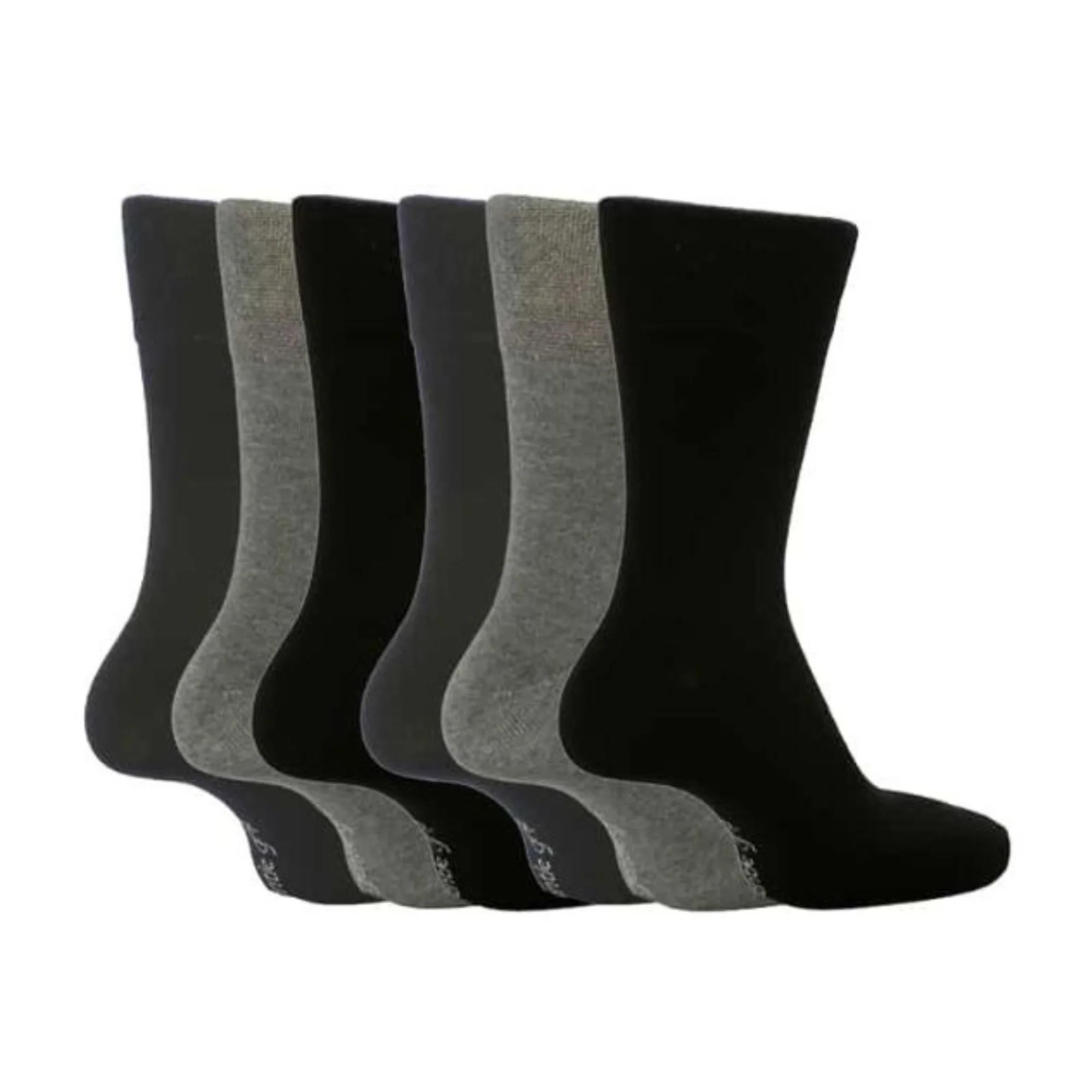 6 Pack Mens Loose Top Plain Coloured Cotton Socks - Image 5
