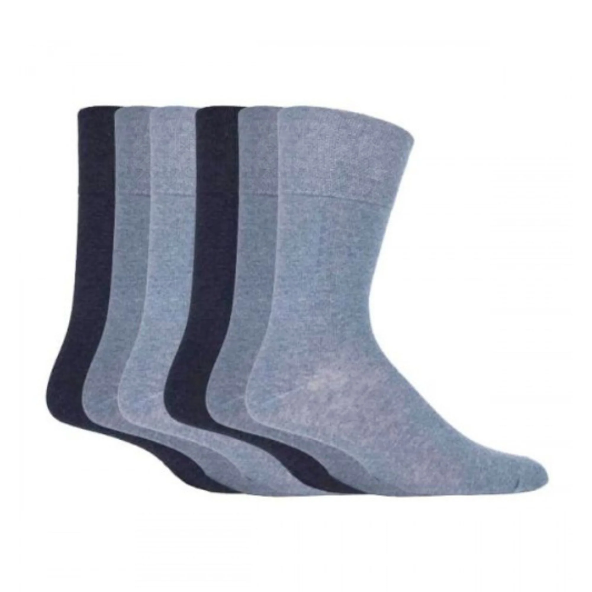 6 Pack Mens Loose Top Plain Coloured Cotton Socks - Image 9