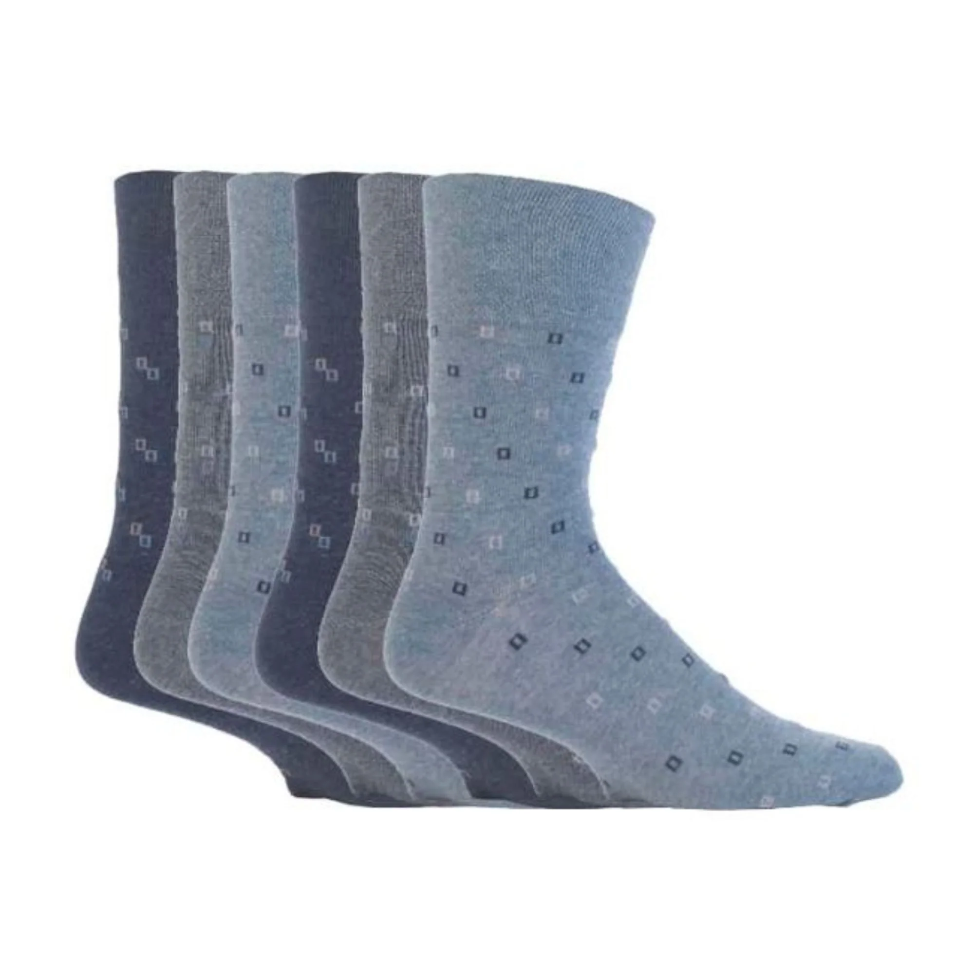 6 Pack Mens Non Elastic Patterned Bigfoot Cotton Socks 12-14 UK - Image 17