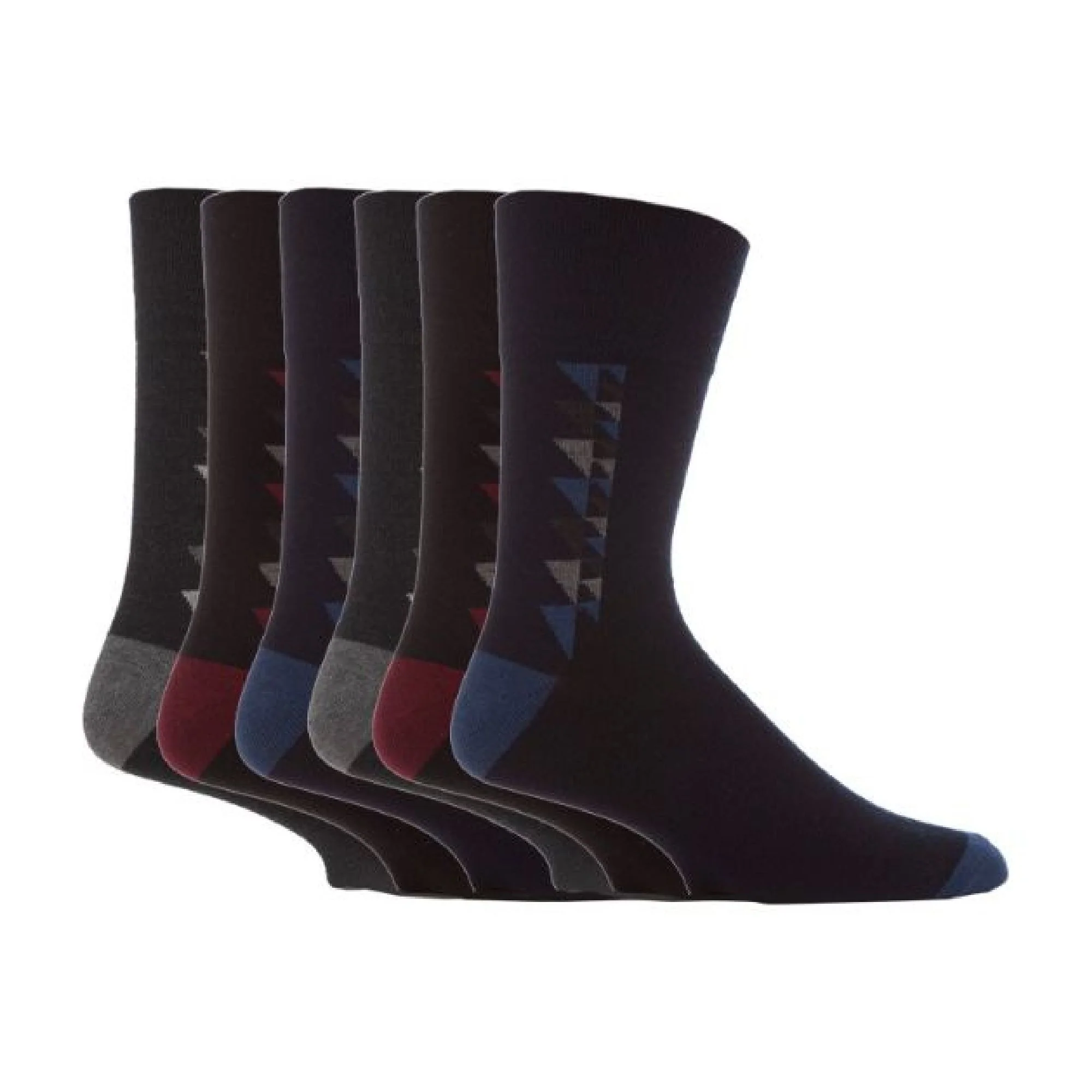 6 Pack Mens Non Elastic Patterned Bigfoot Cotton Socks 12-14 UK - Image 29