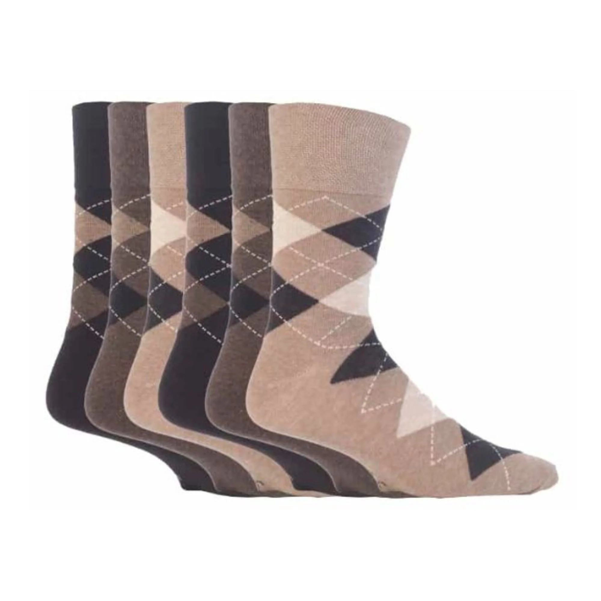 6 Pack Mens Non Elastic Patterned Bigfoot Cotton Socks 12-14 UK - Image 9