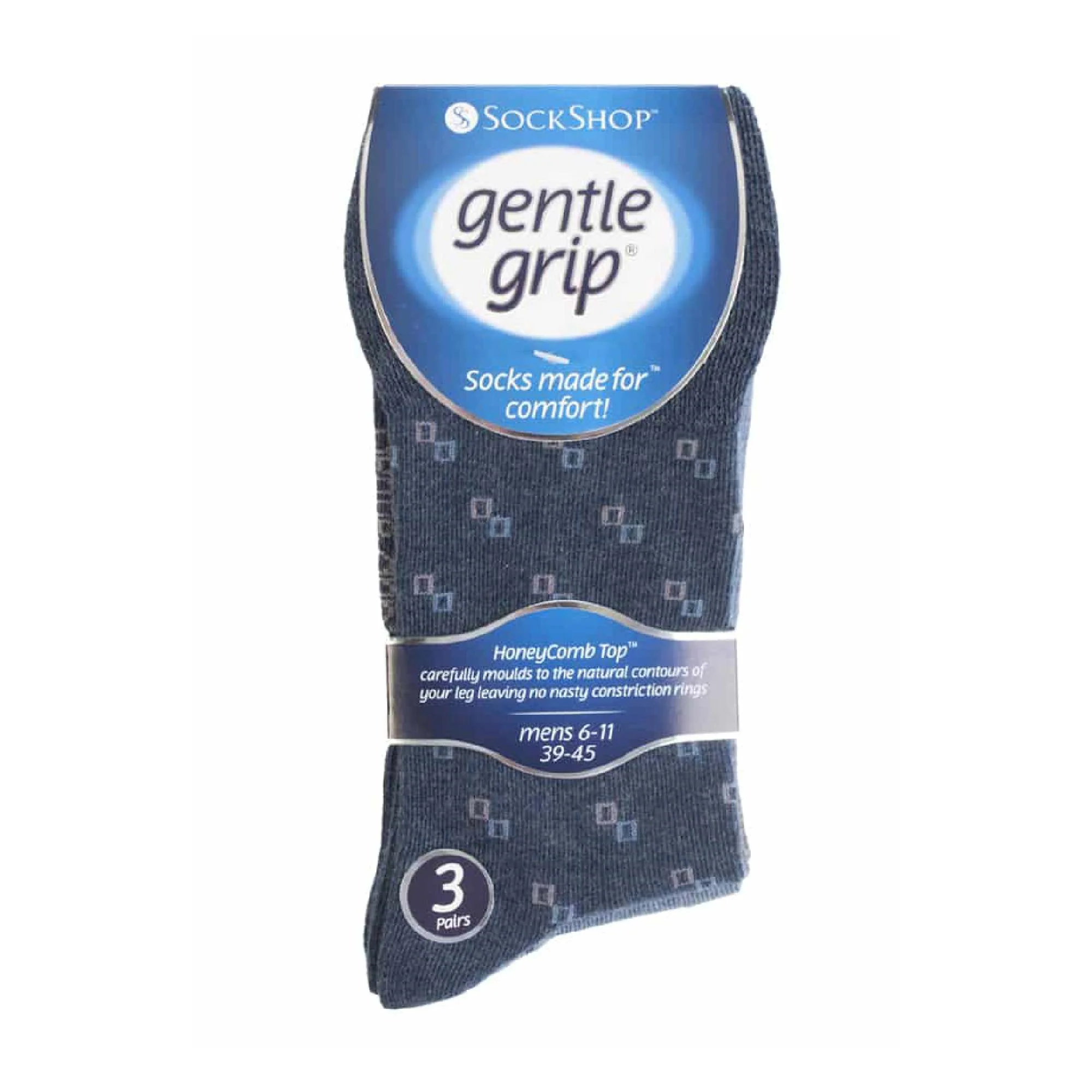 6 Pack Mens Non Elastic Square Patterned Cotton Socks for Poor Circulation - Image 10