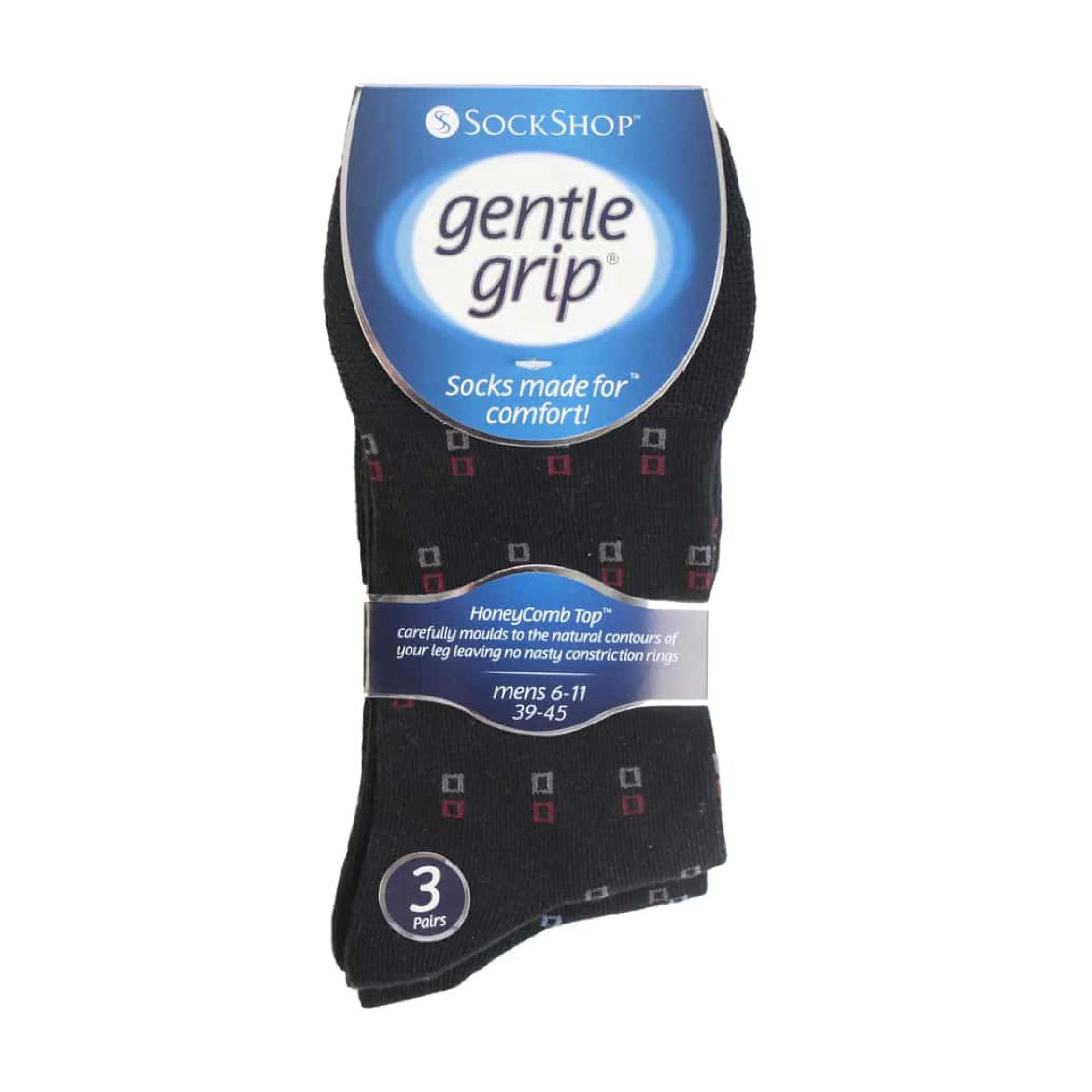 6 Pack Mens Non Elastic Square Patterned Cotton Socks for Poor Circulation - Image 18