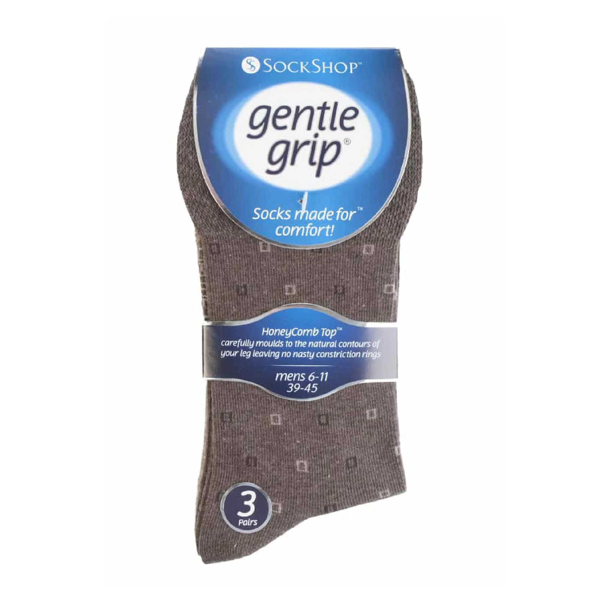 6 Pack Mens Non Elastic Square Patterned Cotton Socks for Poor Circulation - Image 22