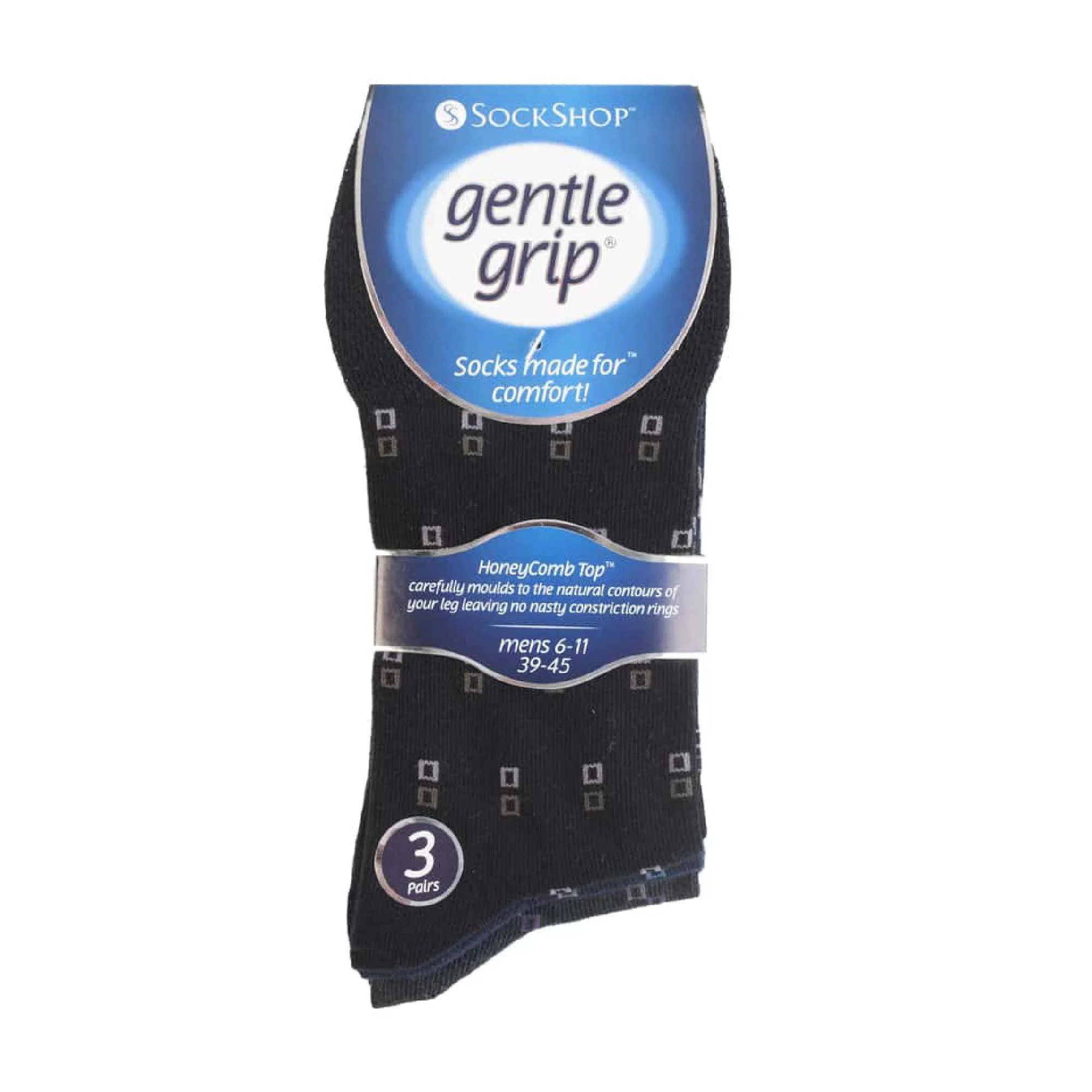 6 Pack Mens Non Elastic Square Patterned Cotton Socks for Poor Circulation - Image 6