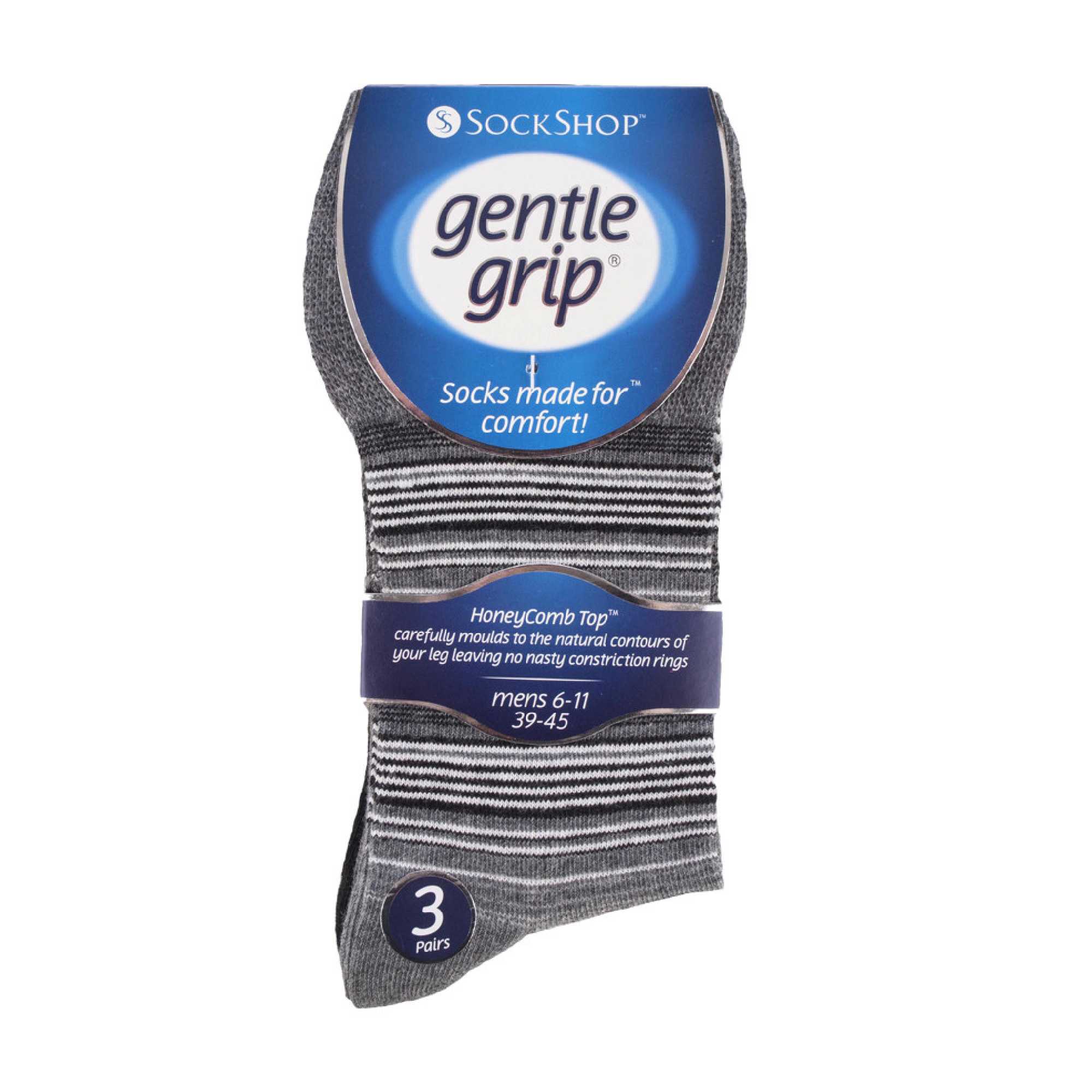 6 Pack Mens Non Elastic Stripe Patterned Cotton Socks - Image 18