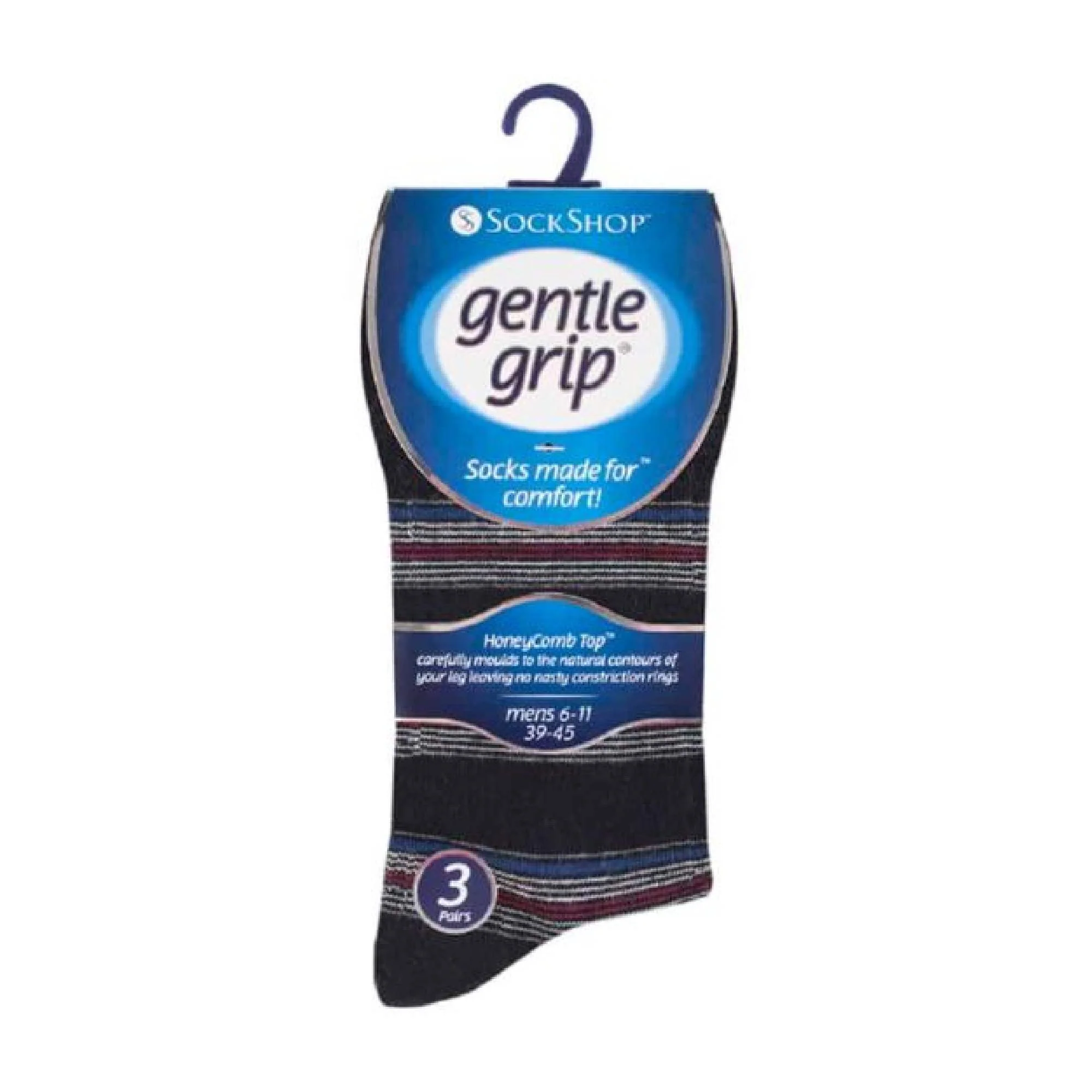 6 Pack Mens Non Elastic Stripe Patterned Cotton Socks - Image 22