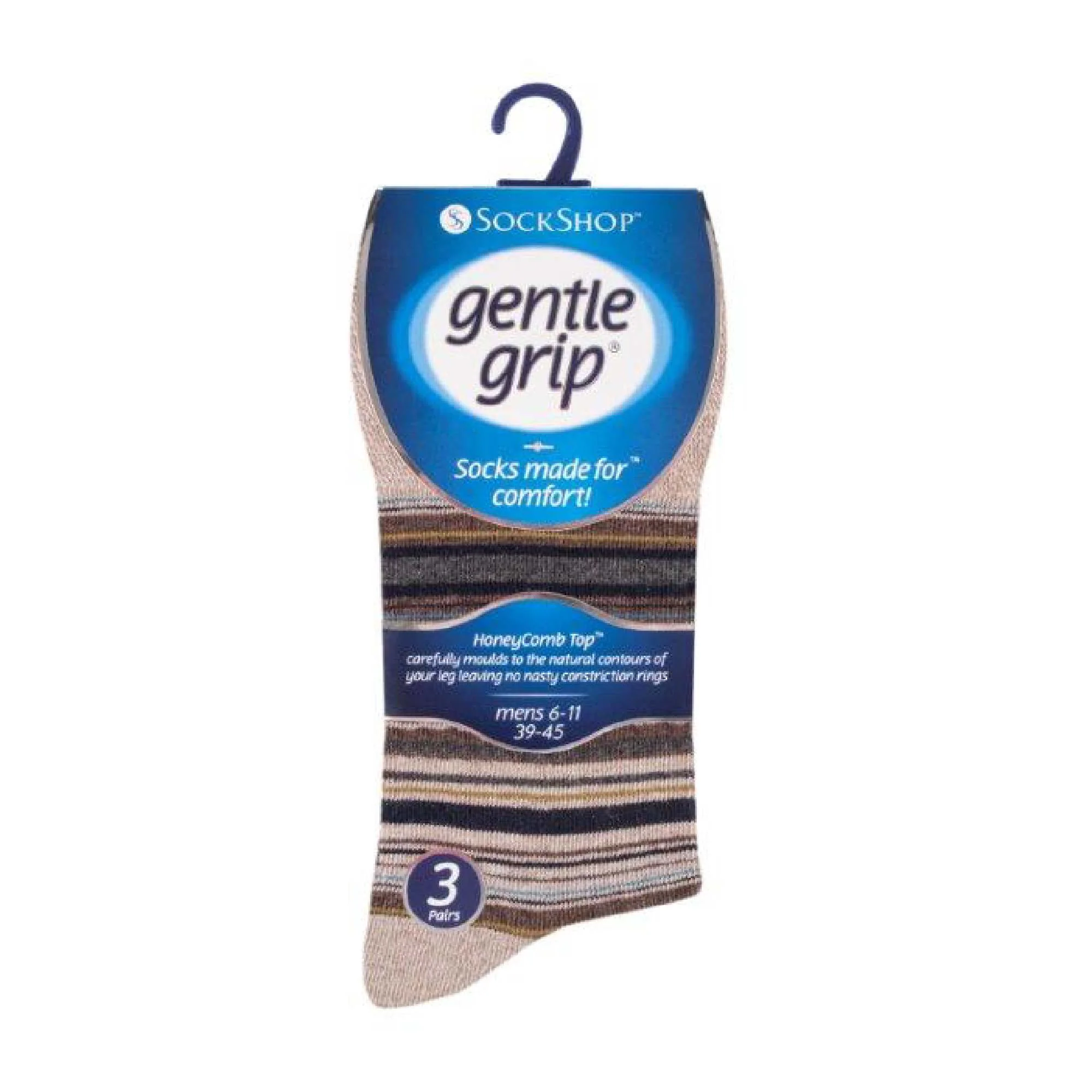 6 Pack Mens Non Elastic Stripe Patterned Cotton Socks - Image 6