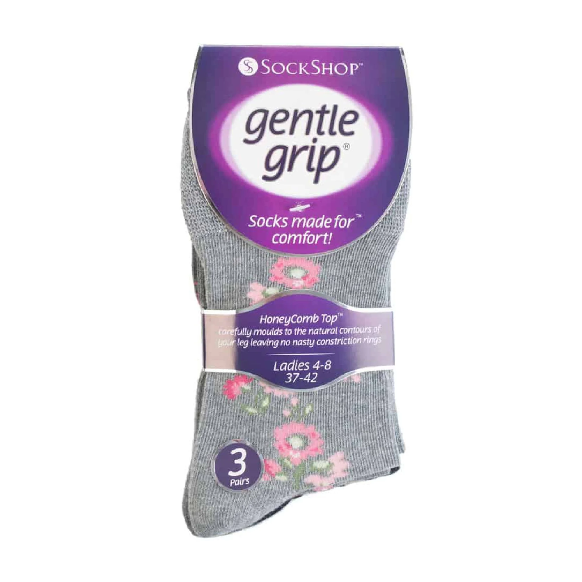 6 Pack Ladies Non Elastic Floral Patterned Cotton Socks - Image 10