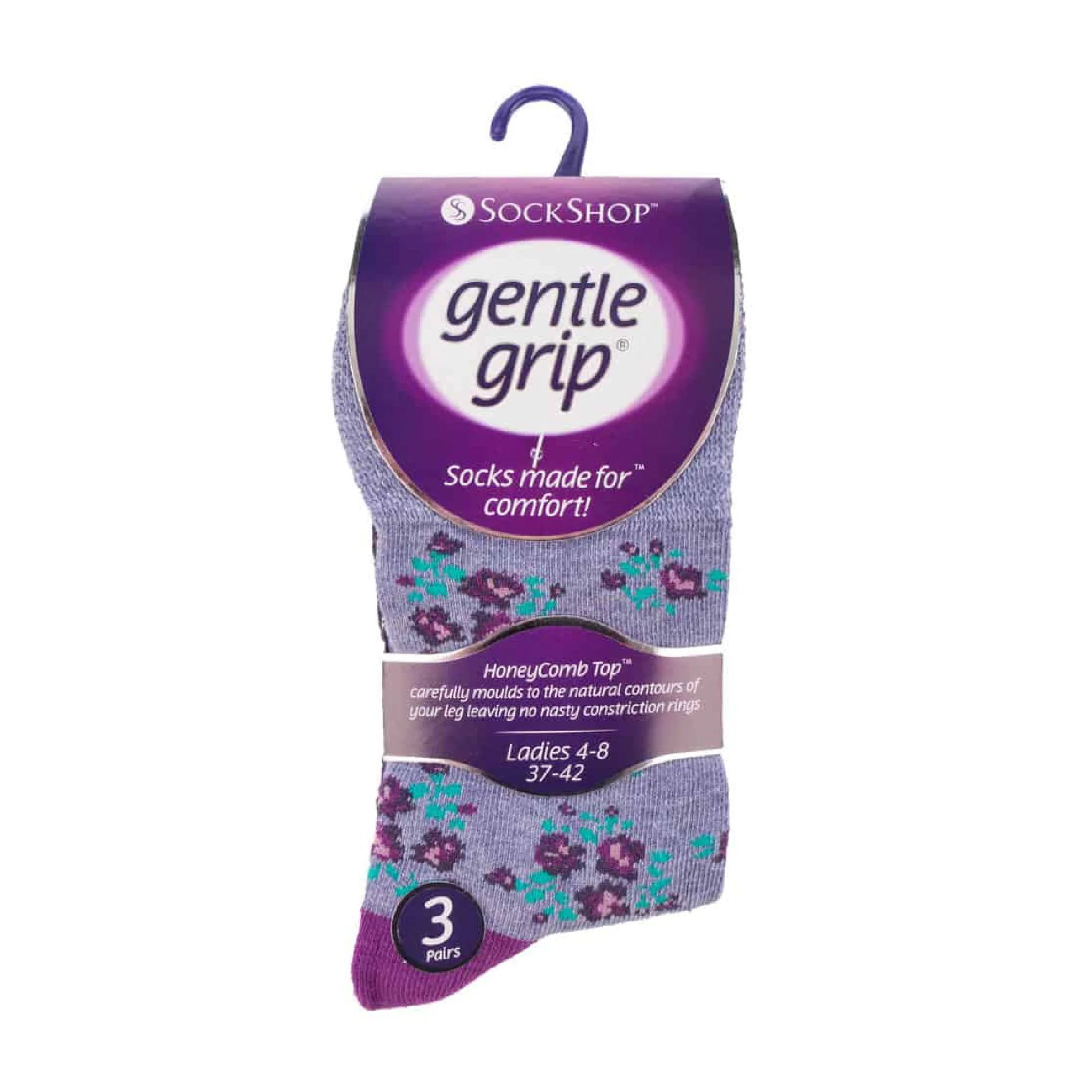 6 Pack Ladies Non Elastic Floral Patterned Cotton Socks - Image 18