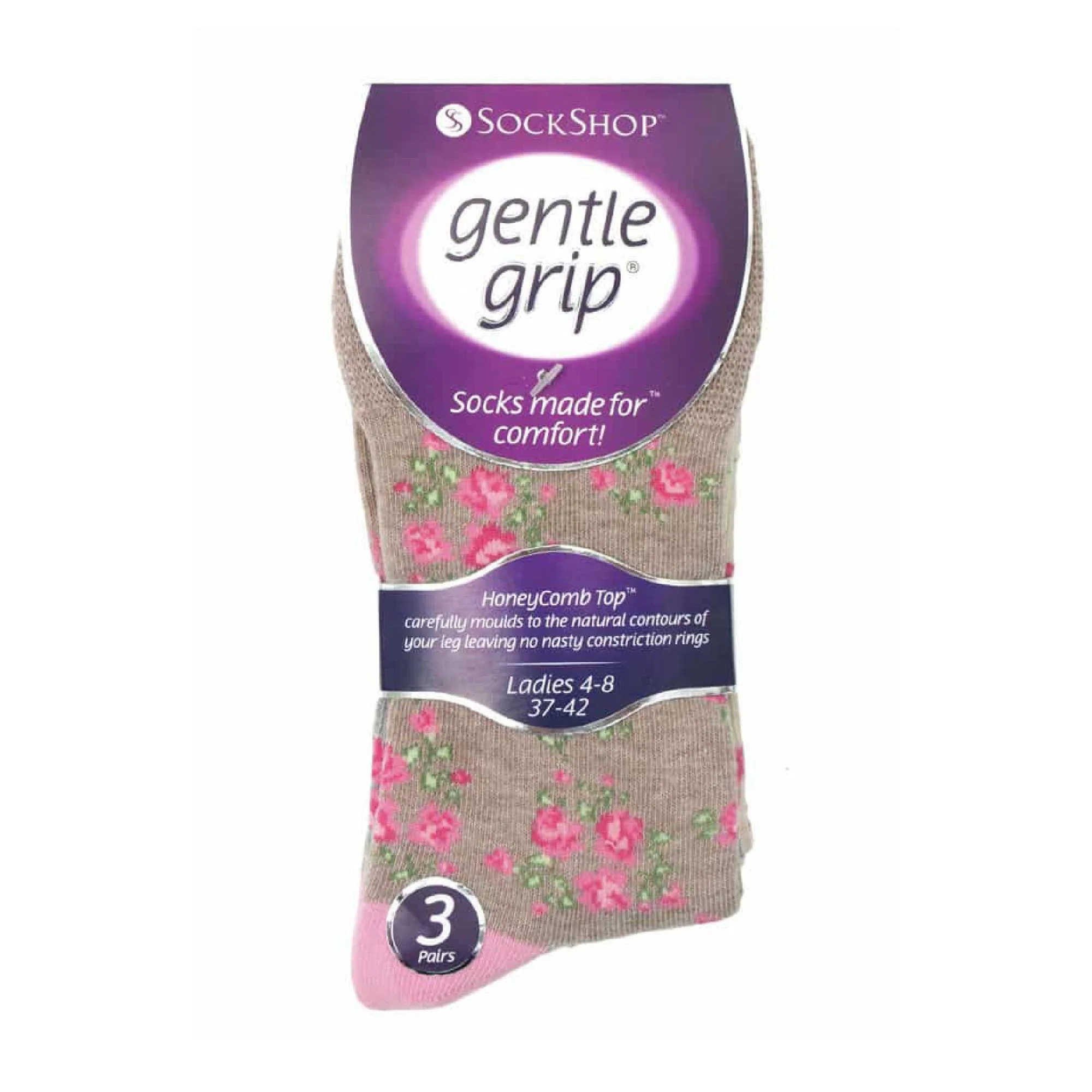 6 Pack Ladies Non Elastic Floral Patterned Cotton Socks - Image 6