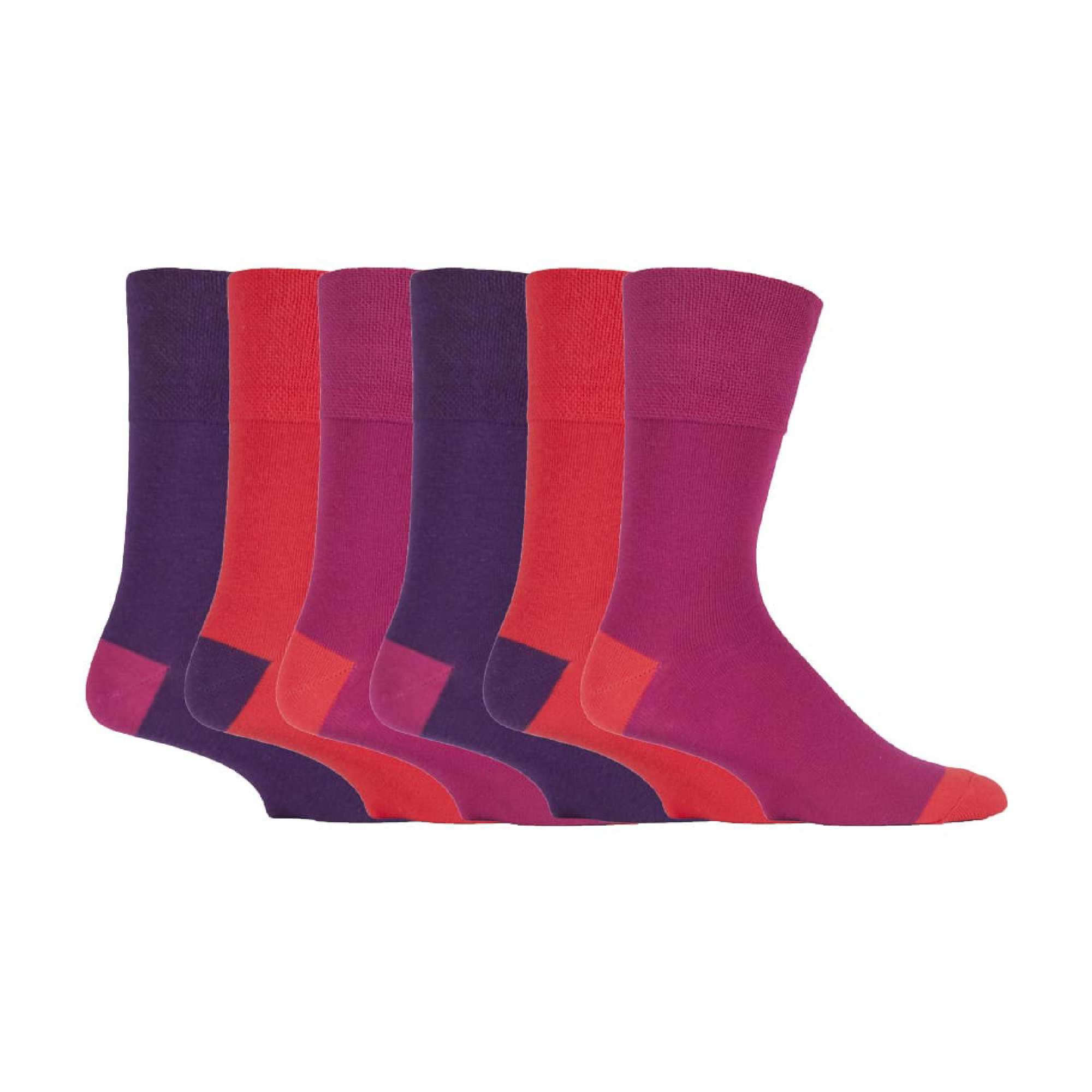 6 Pack Mens Bright Coloured Non Elastic Cotton Socks - Image 13