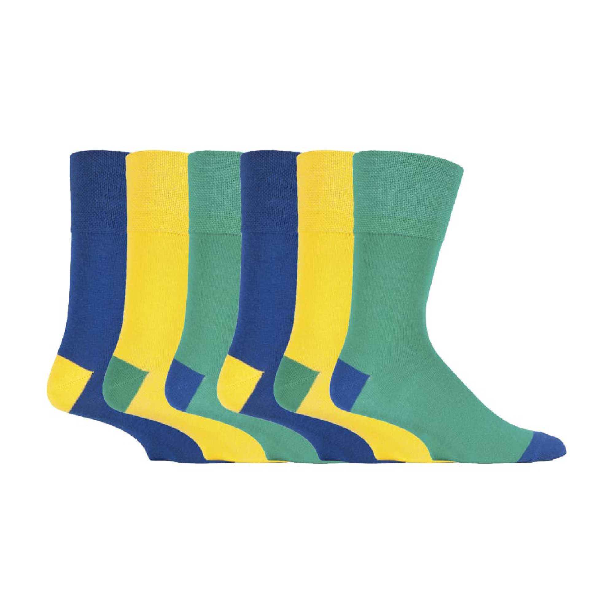 6 Pack Mens Bright Coloured Non Elastic Cotton Socks - Image 5