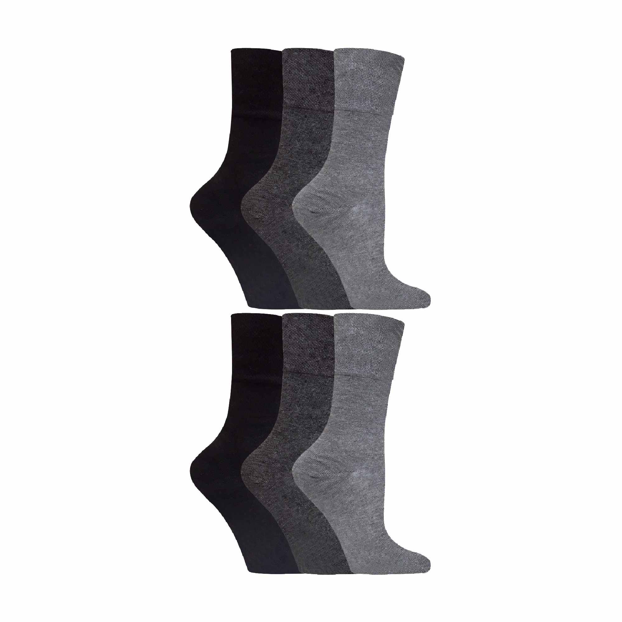 6 Pack Ladies Non Elastic Soft Top Cotton Diabetic Socks - Image 21