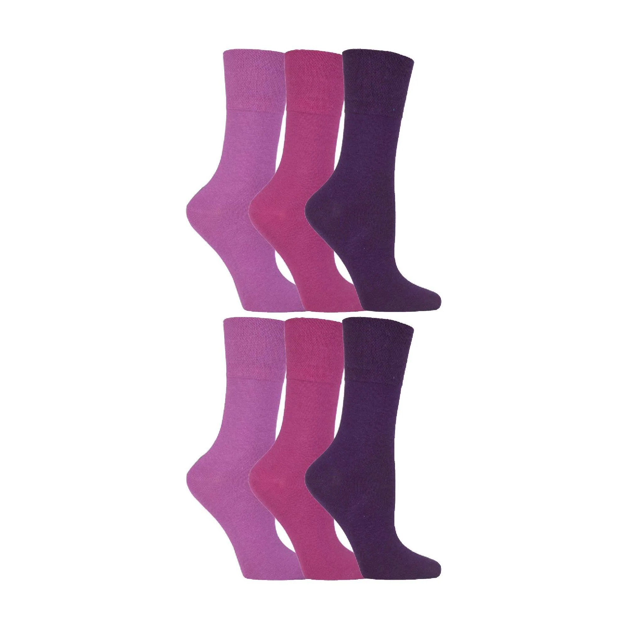 6 Pack Ladies Non Elastic Soft Top Cotton Diabetic Socks - Image 25