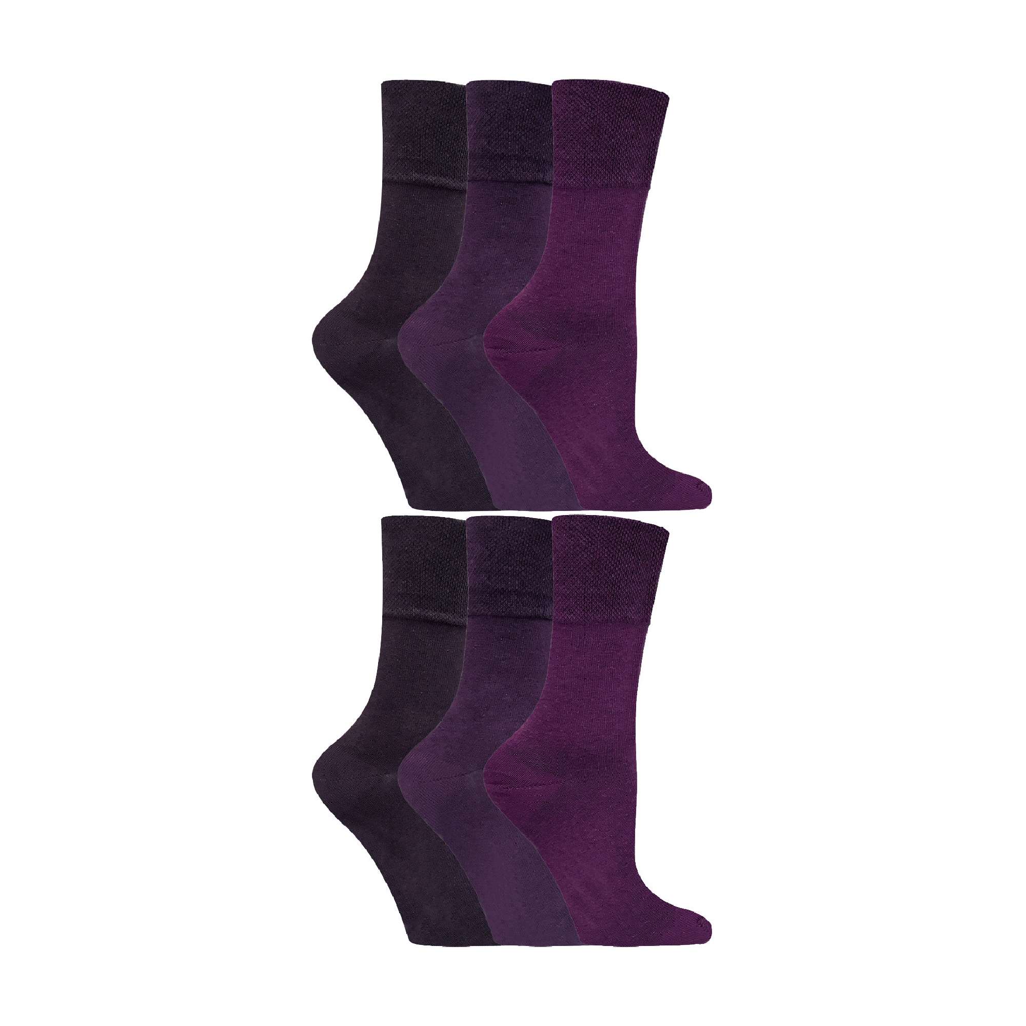 6 Pack Ladies Non Elastic Soft Top Cotton Diabetic Socks - Image 29