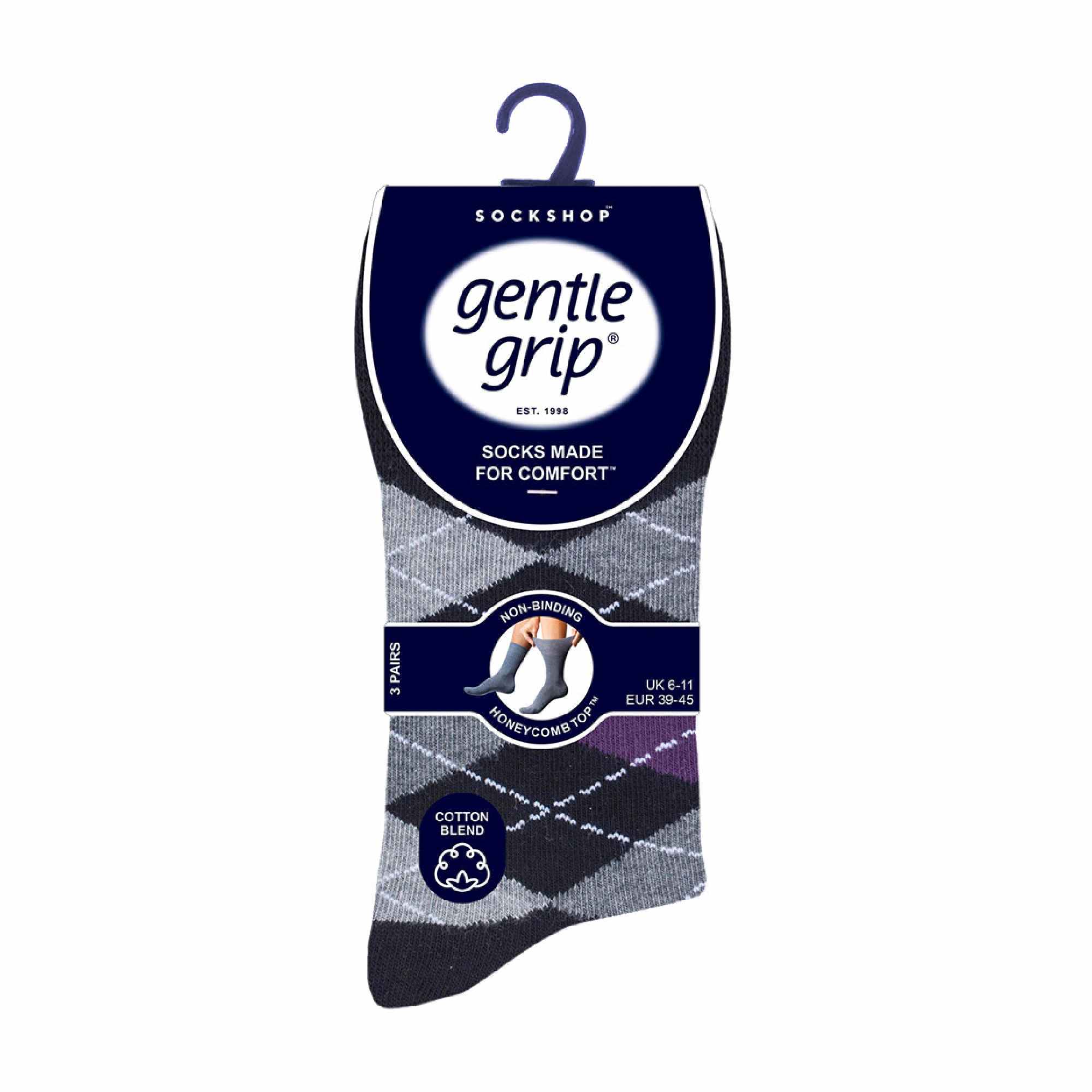 6 Pack Mens Non Elastic HoneyComb Cotton Socks - Image 70