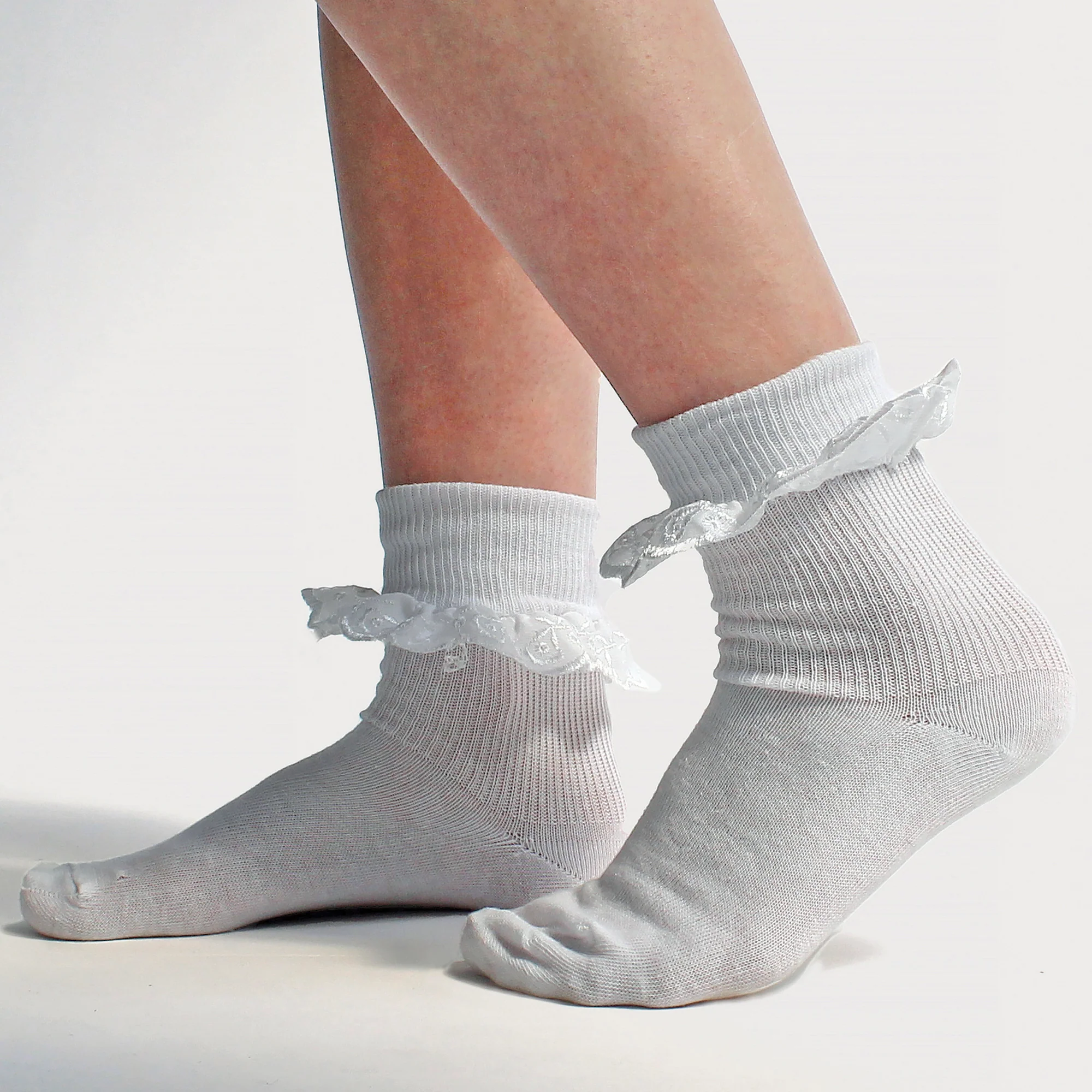 6 Pack Girls Frilly Fancy Lace Cotton Socks - Image 4