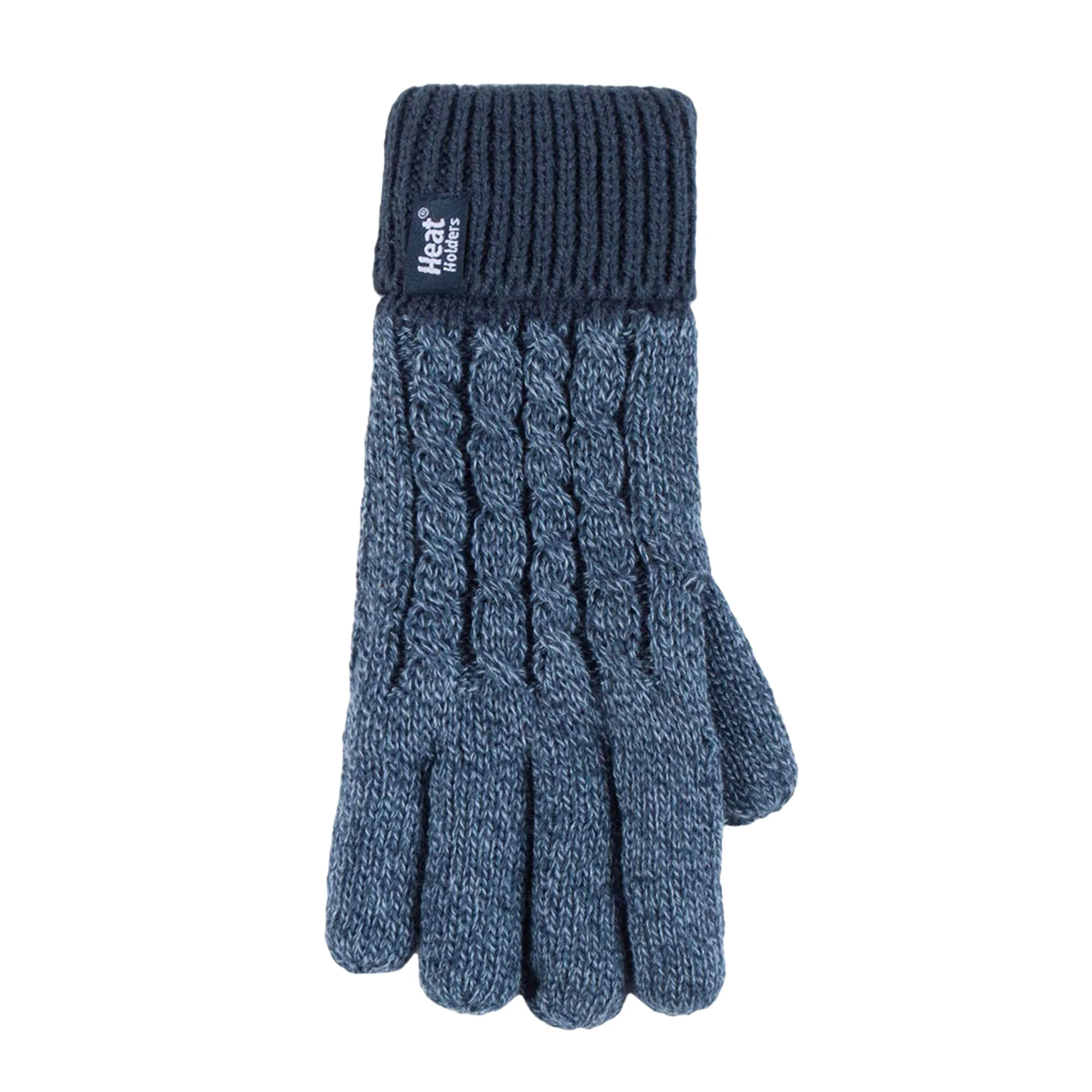 Boys Kids Cable Knit Warm Fleece Lined Thermal Winter Hat & Gloves Set - Image 8