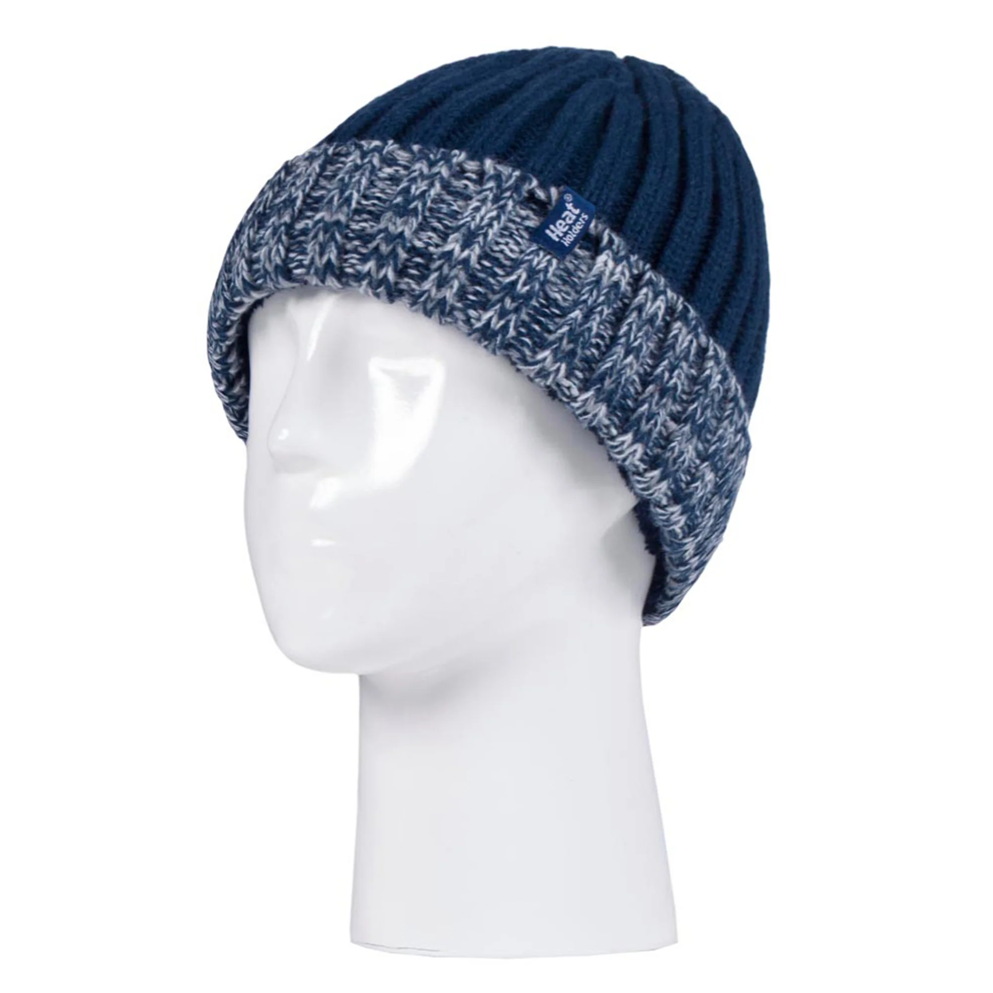 Children Winter Warm Fleece Lined Knit Turn Over Cuff Ribbed Hat & Gloves Set - Image 7