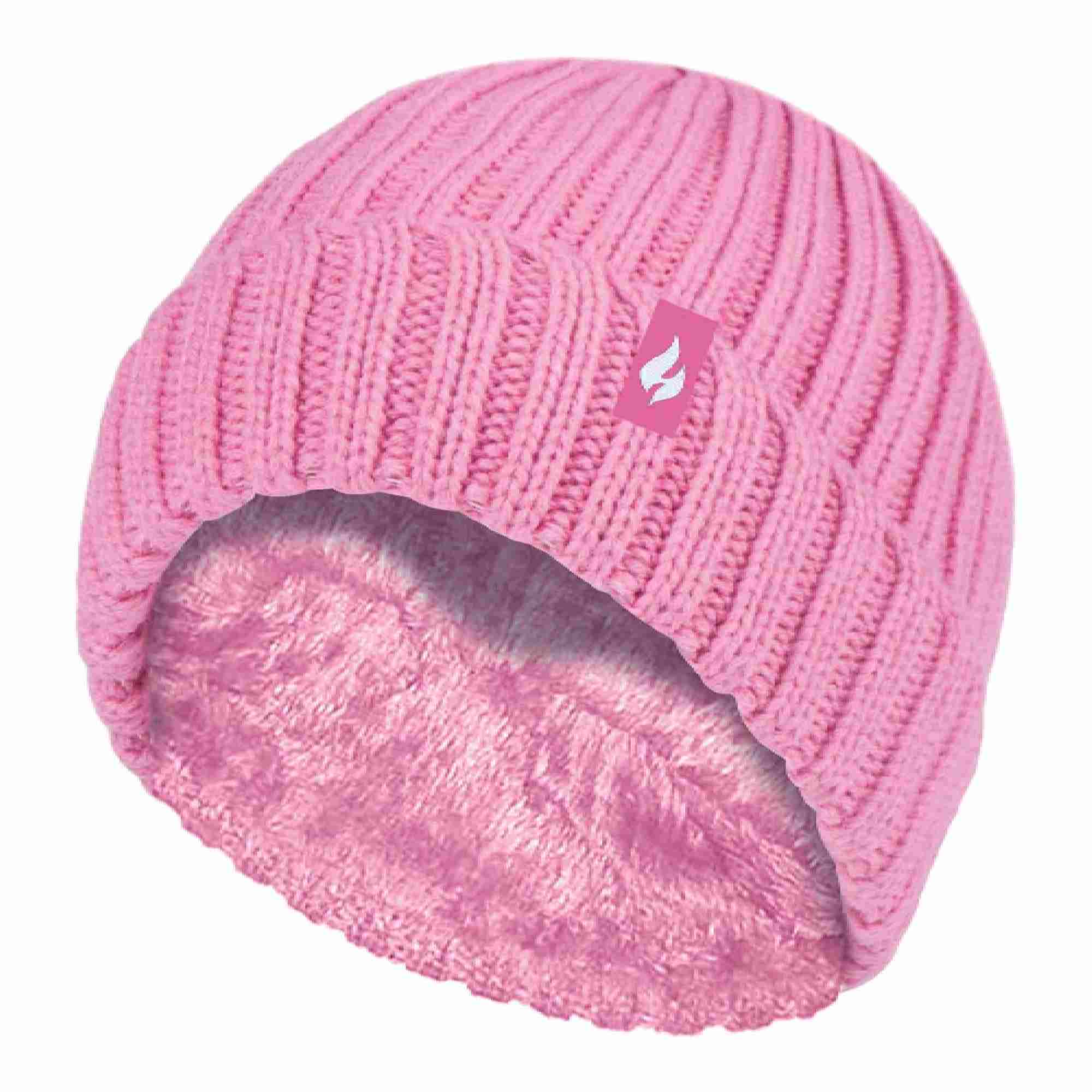 Girls Thick Chunky Ribbed Thermal Beanie Hat for Winter - Image 7