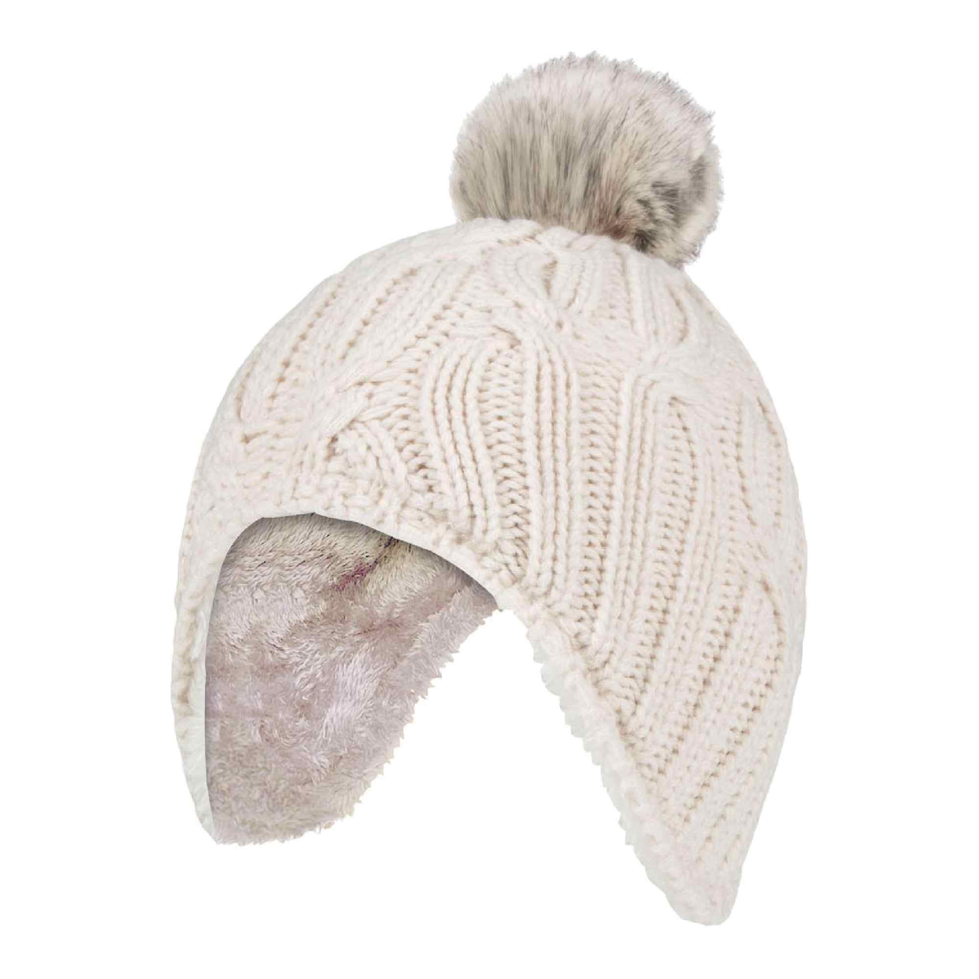 Girls Cable Knitted Beanie Hat with Pom Pom Bobble for Winter - Image 4