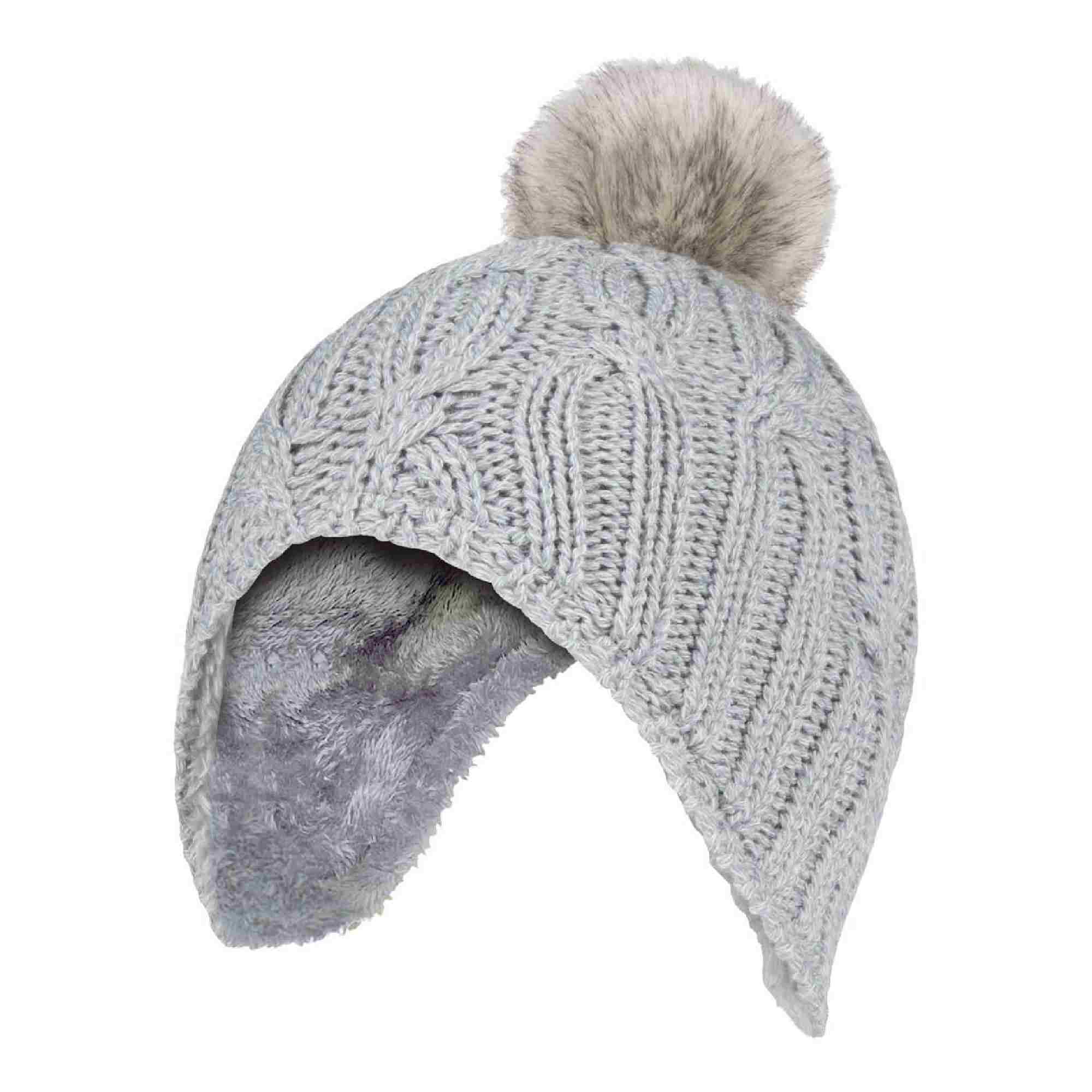 Girls Cable Knitted Beanie Hat with Pom Pom Bobble for Winter - Image 7