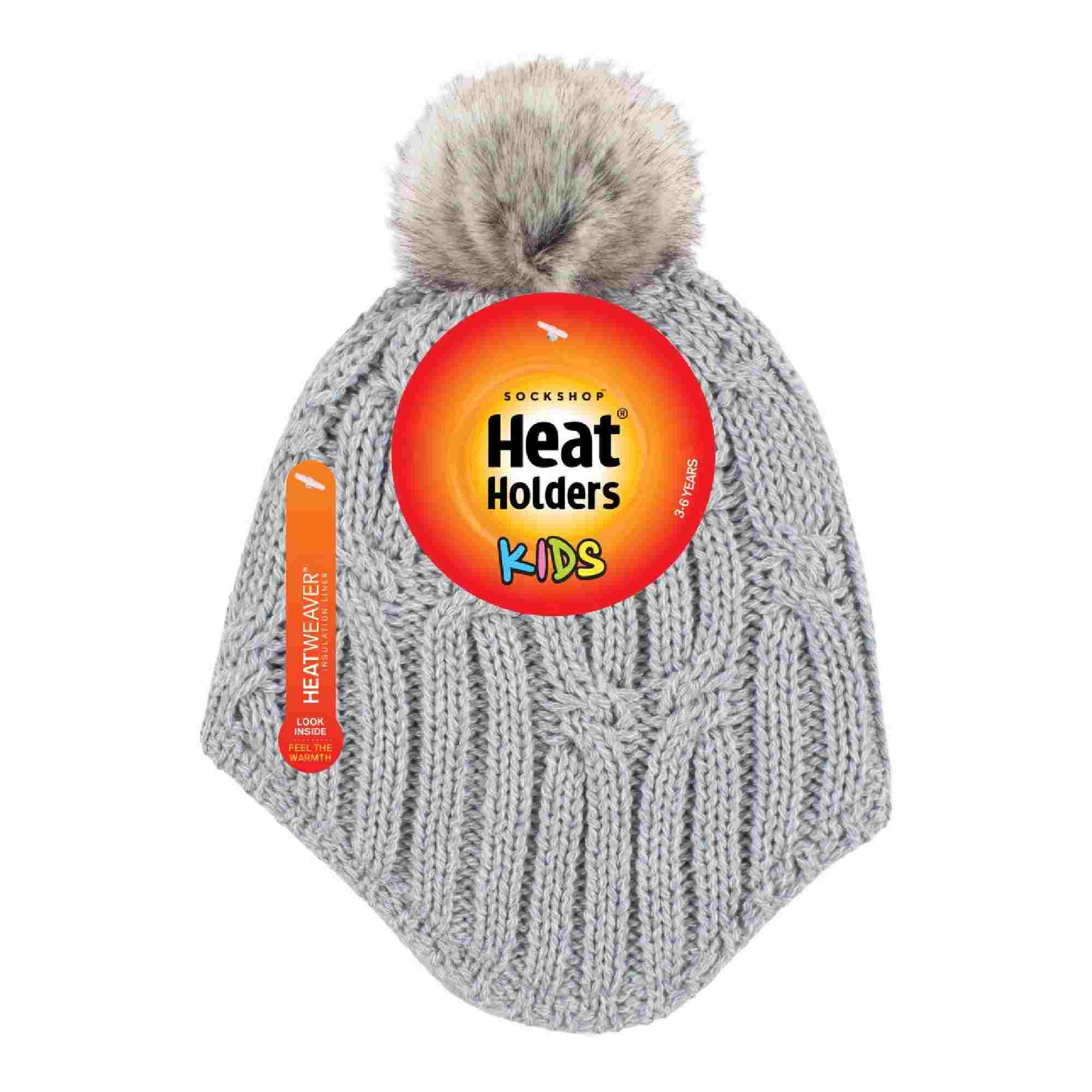 Girls Cable Knitted Beanie Hat with Pom Pom Bobble for Winter - Image 8