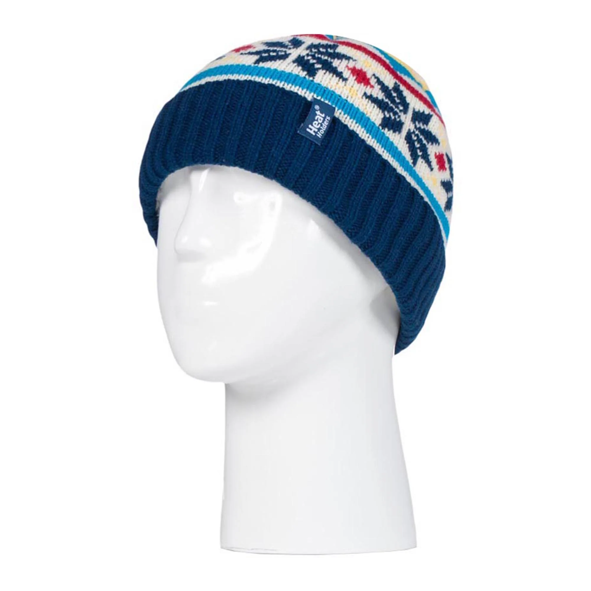 Kids Boys Winter Knitted Thermal Fleece Lined Cuffed Beanie Hat & Mittens Set - Image 11