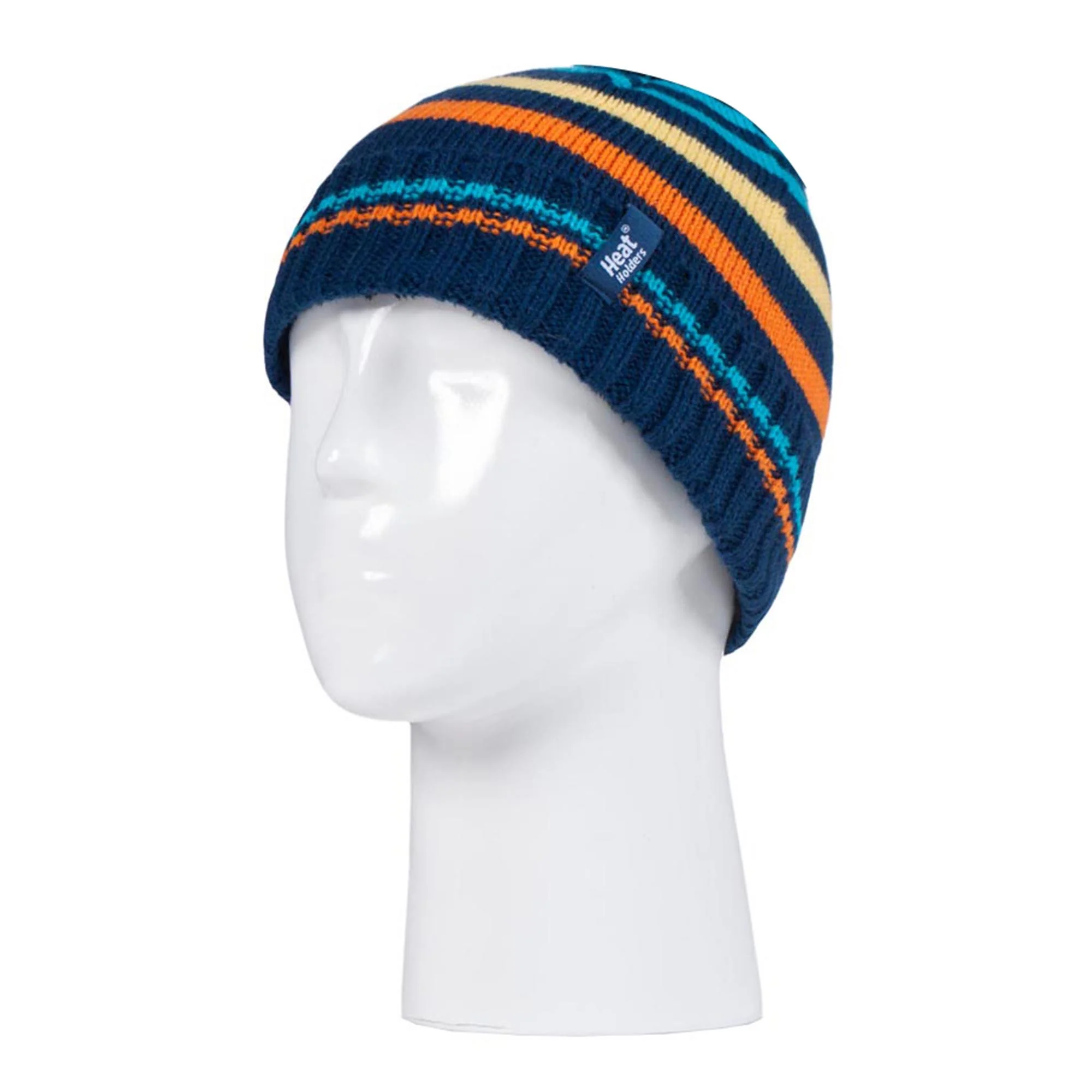 Kids Boys Winter Knitted Thermal Fleece Lined Cuffed Beanie Hat & Mittens Set - Image 7