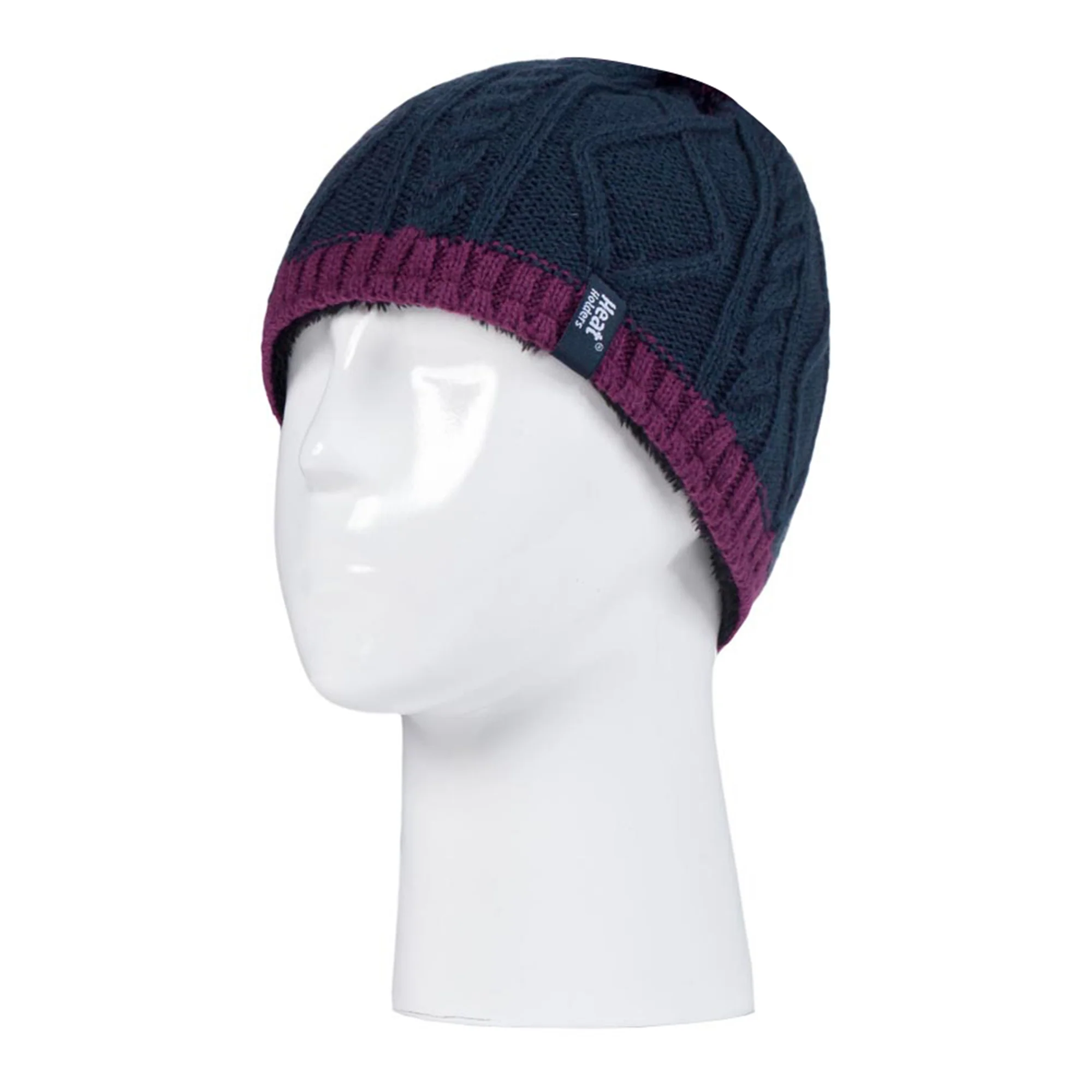 Kids Girls Cable Knitted Warm Fleece Lined Winter Hat & Gloves Set - Image 12