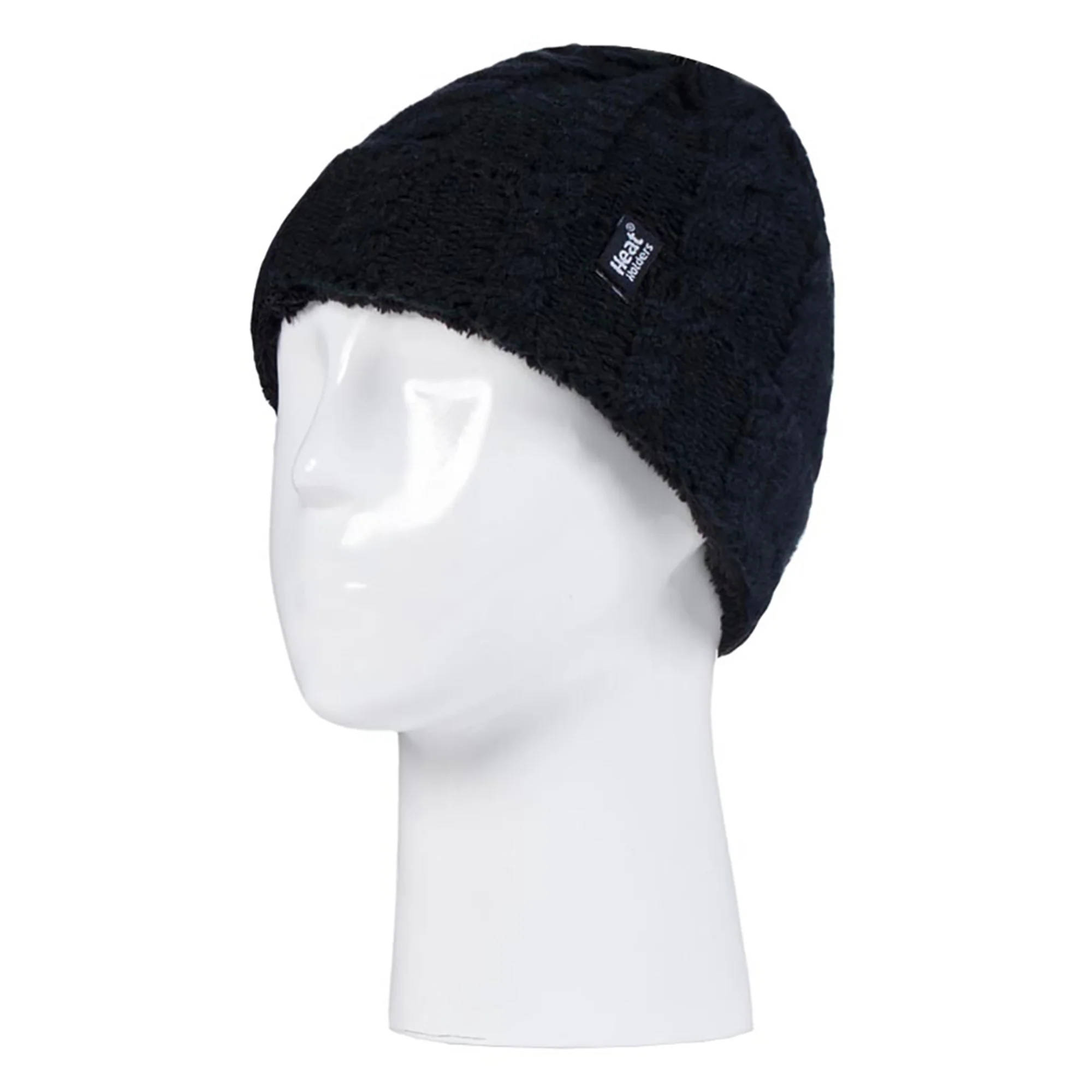 Kids Girls Cable Knitted Warm Fleece Lined Winter Hat & Gloves Set - Image 4