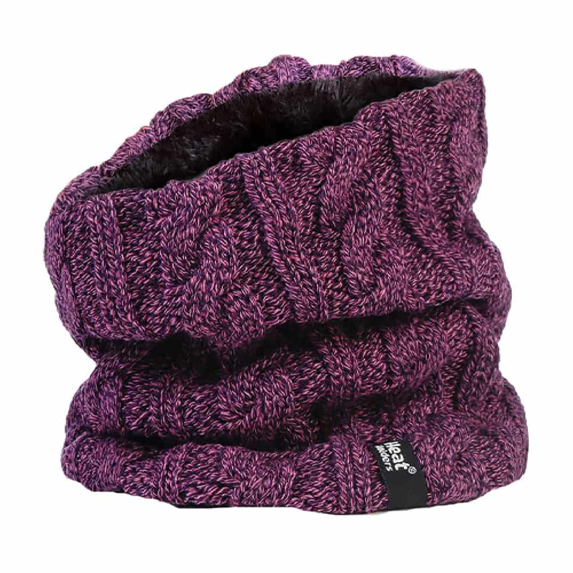 Ladies Cable Knit Winter Fleece Lined Thermal Neck Warmer - Image 37